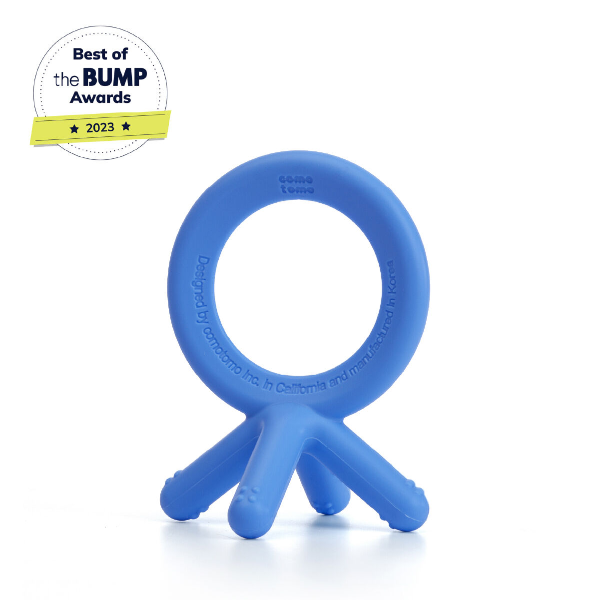 Comotomo Silicone Baby Teether Blue 3 Months + image number 1