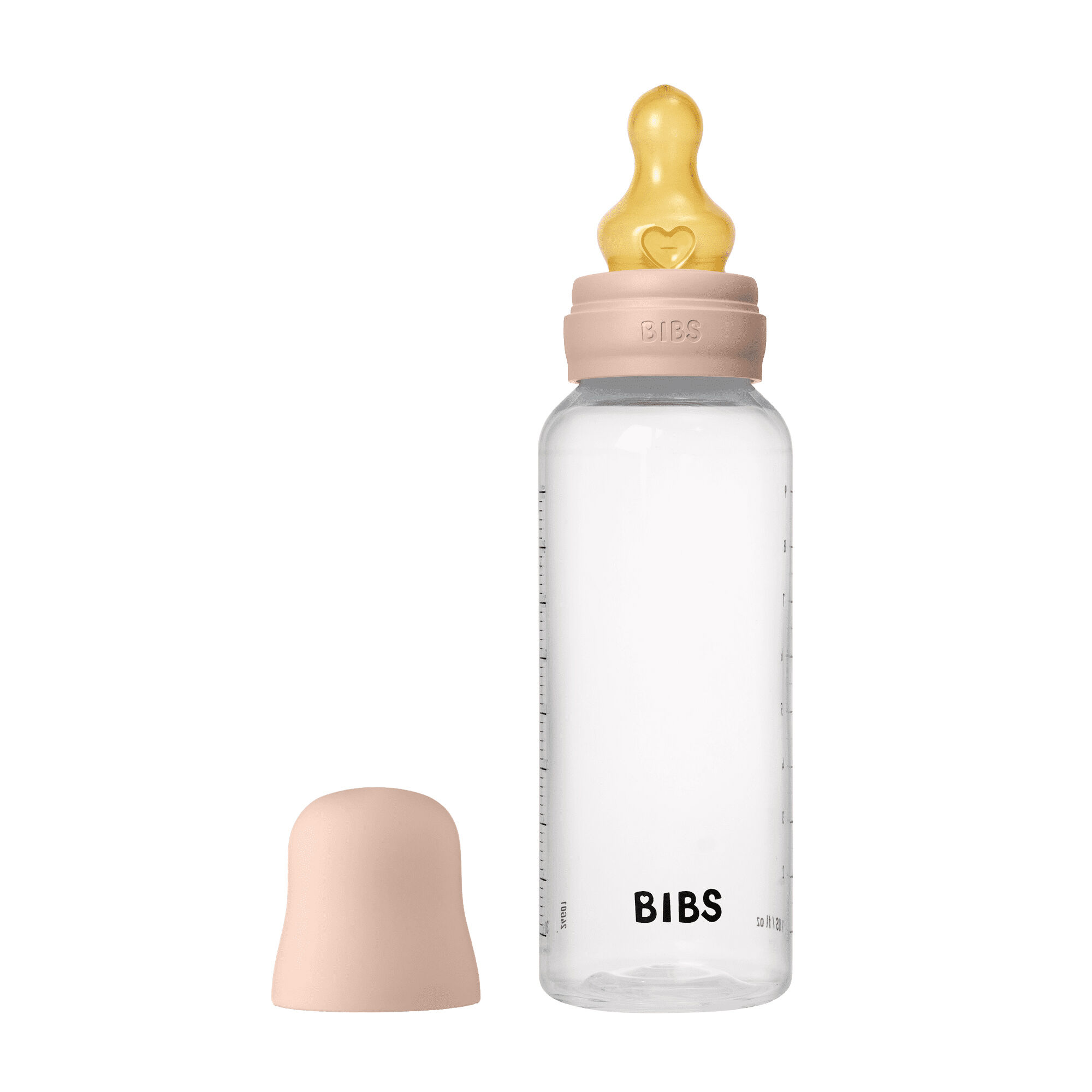 BIBS Baby Bottle Round Nipple Latex 1 Pack 270 Ml Medium Flow Blush image number 2