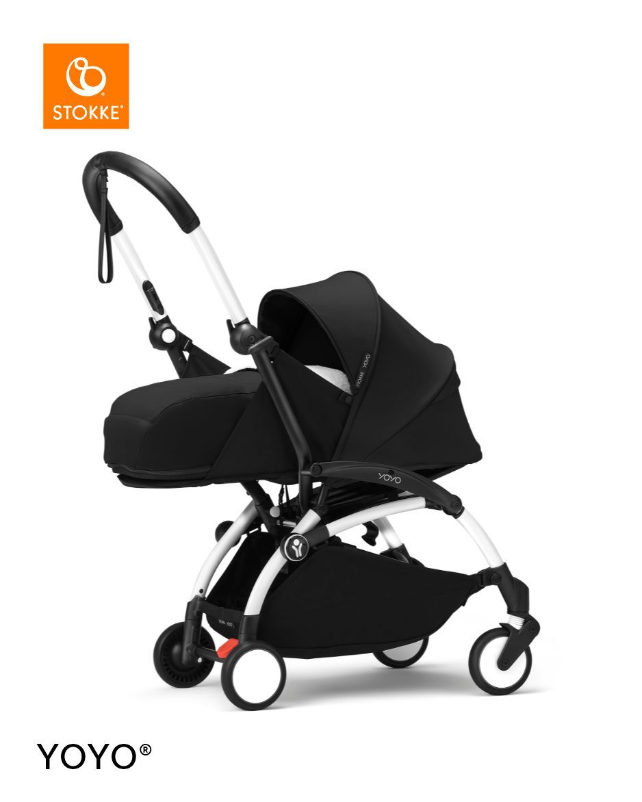 Stokke YOYO3 White Frame with 0+ Newborn Pack - Black & Cup Holder (3 Pieces) image number 2