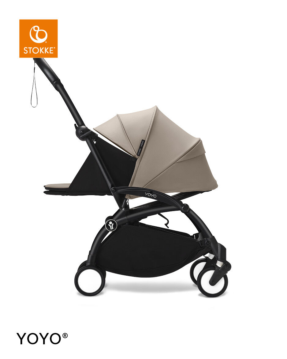 Stokke YOYO3 Black Frame with 0+ Newborn Pack - Taupe & Cup Holder (3 Pieces) image number 3