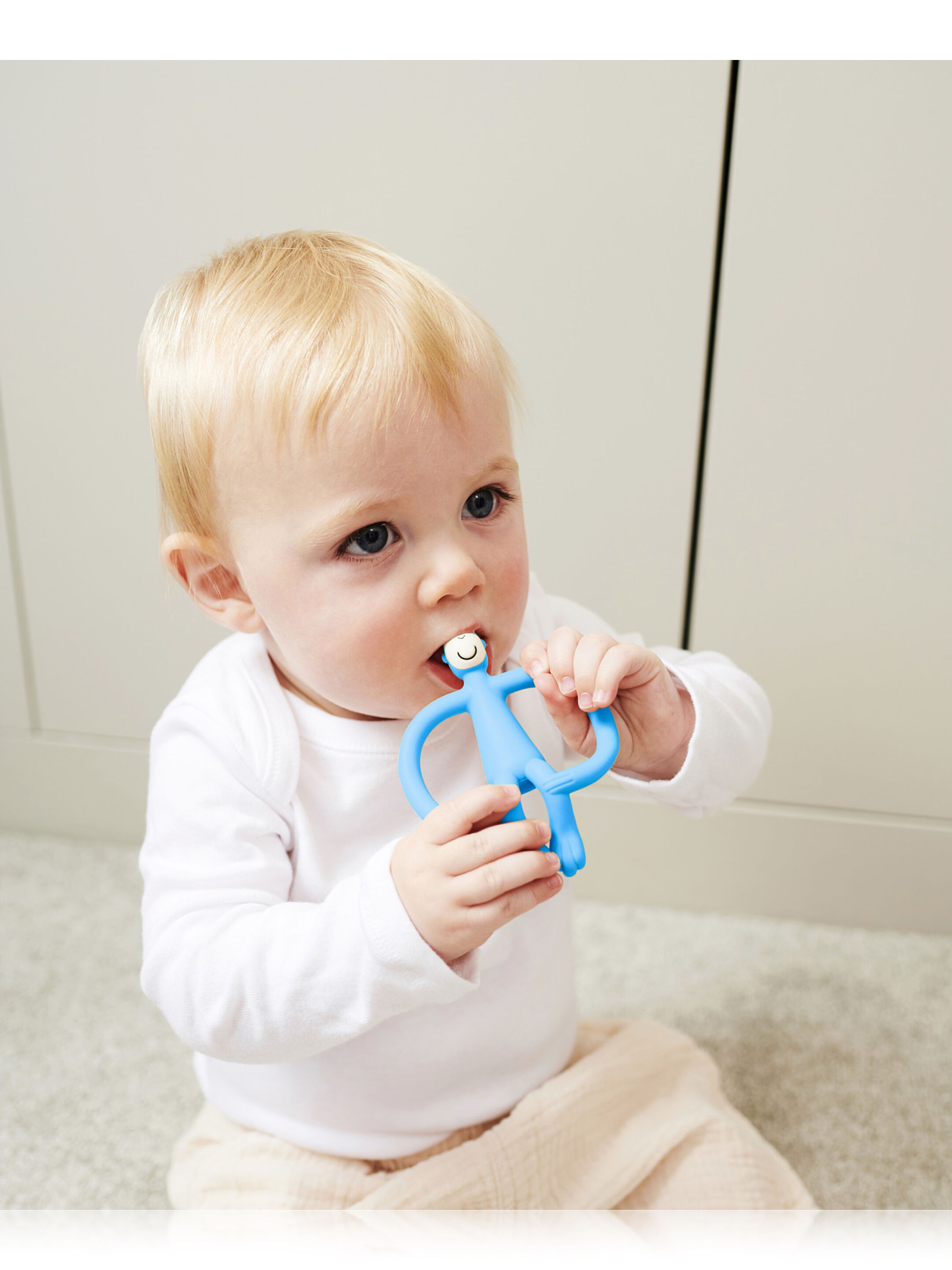 Matchstick Monkey Original Teether - Light Blue image number 1