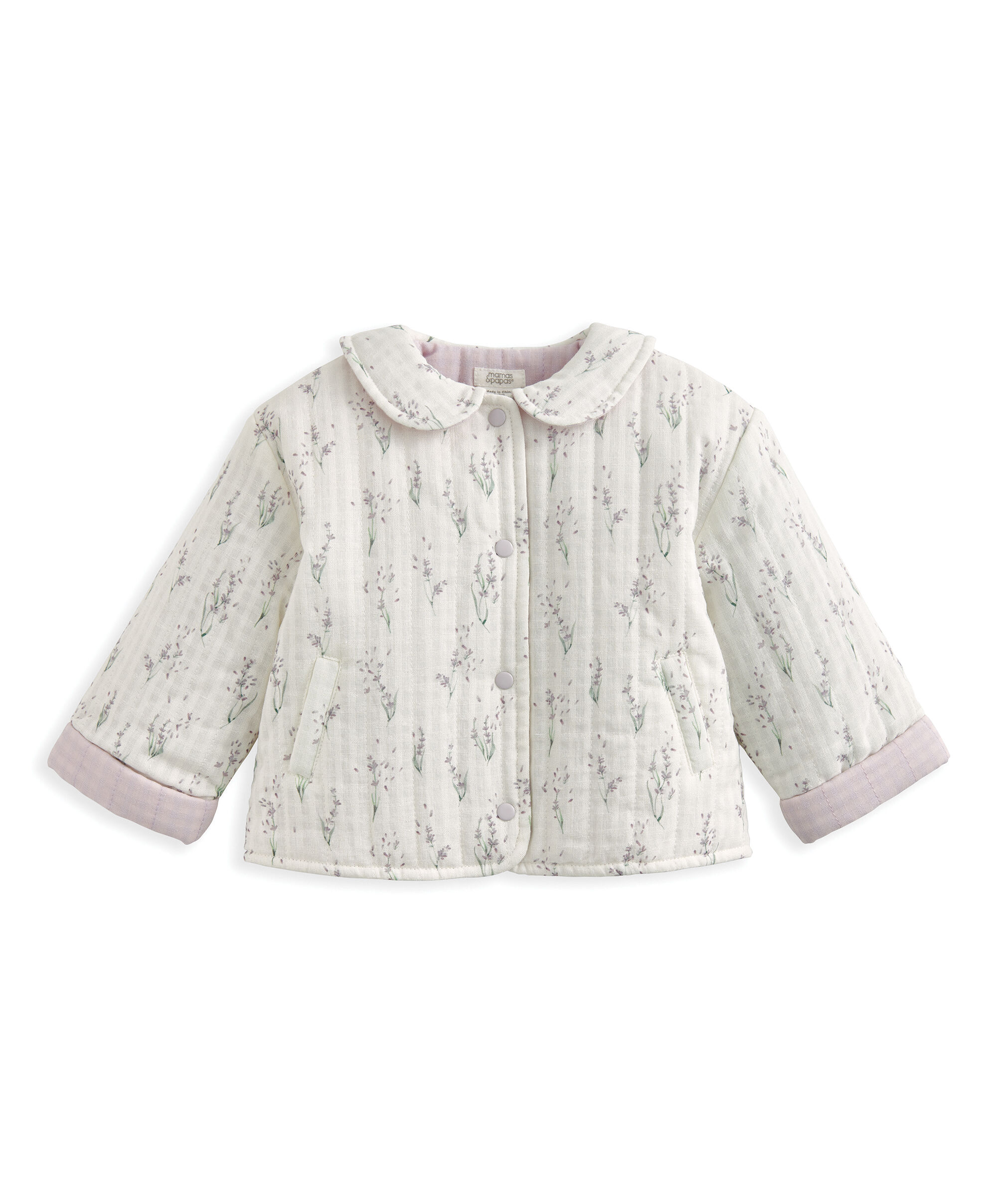 Lavender Print Quilted Jacket image number 2