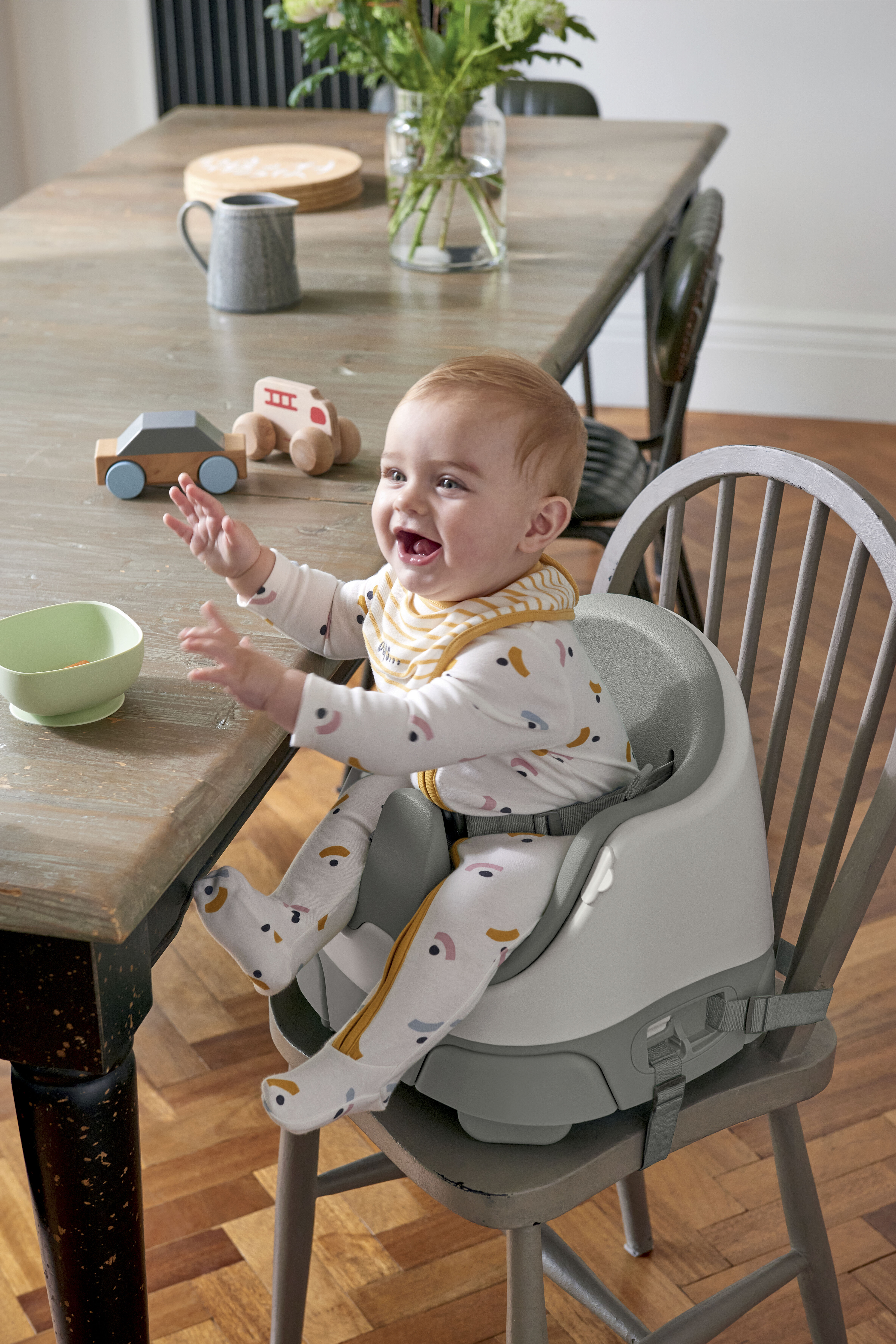 Bug 3-in-1 Floor & Booster Seat with Activity Tray - Pebble image number 5