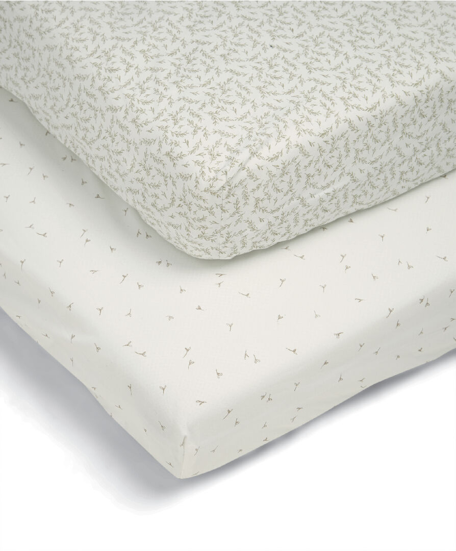 Welcome to the World Seedling Cotbed Fitted Sheets (2 pack) - Seed/Leaf image number 1