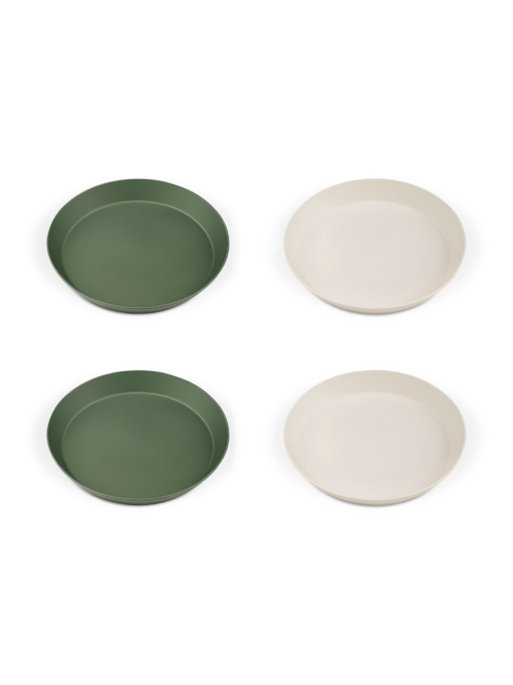 Citron Bio Based Plate Set of 4 - Green/Cream