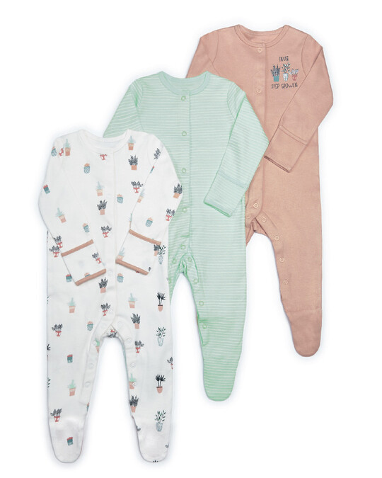 Plants Jersey Sleepsuits - 3 Pack image number 1