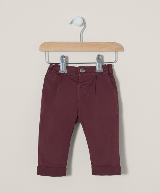 Burgundy Chino Trousers image number 3