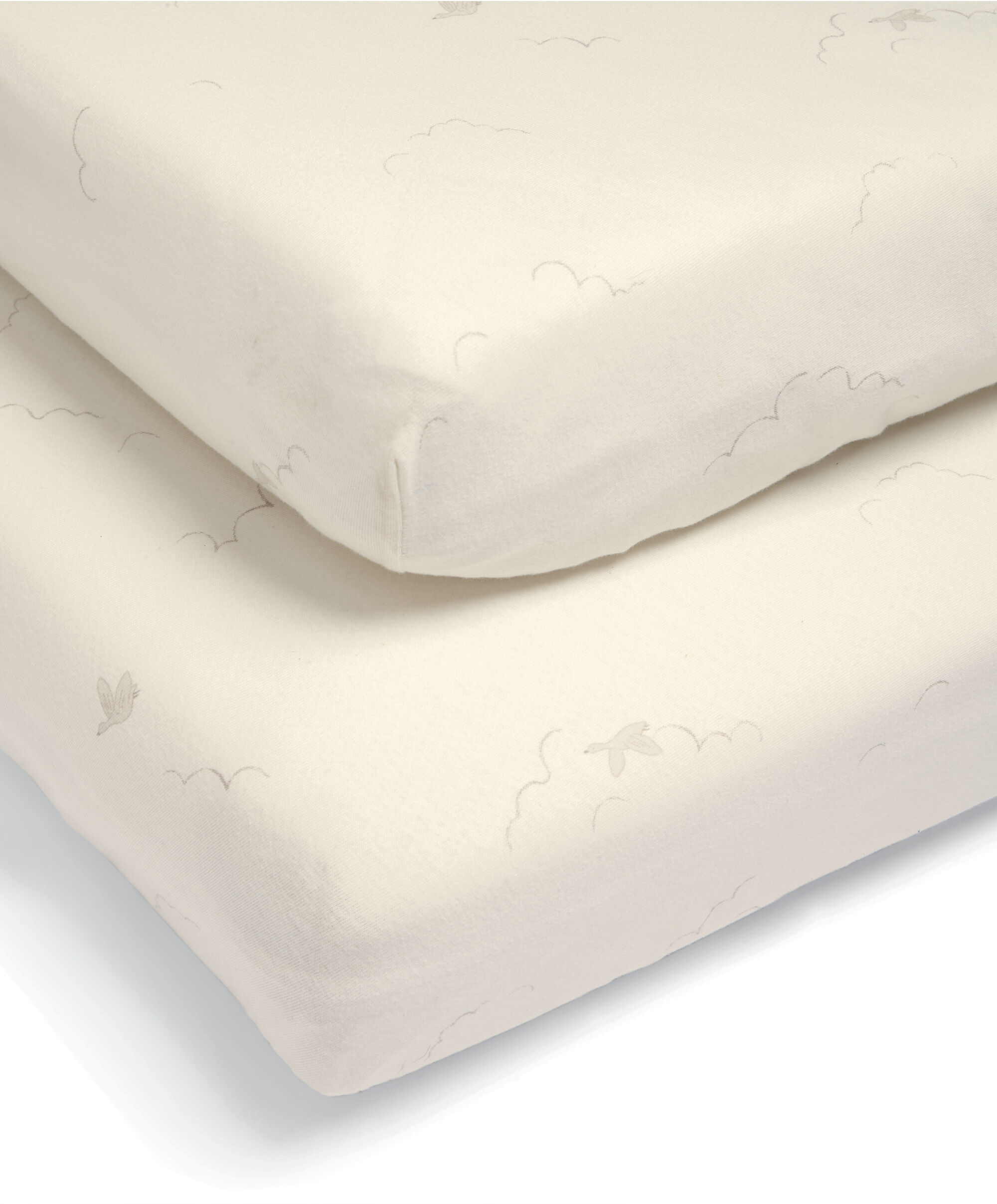 2 Cotbed Fitted Sheets Cream - Welcome to the World Duckling image number 2