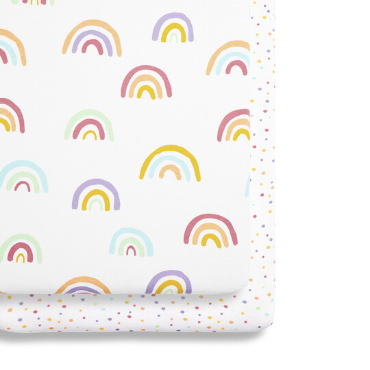 2 Pack Crib Fitted Sheets - Colour Rainbow image number 1