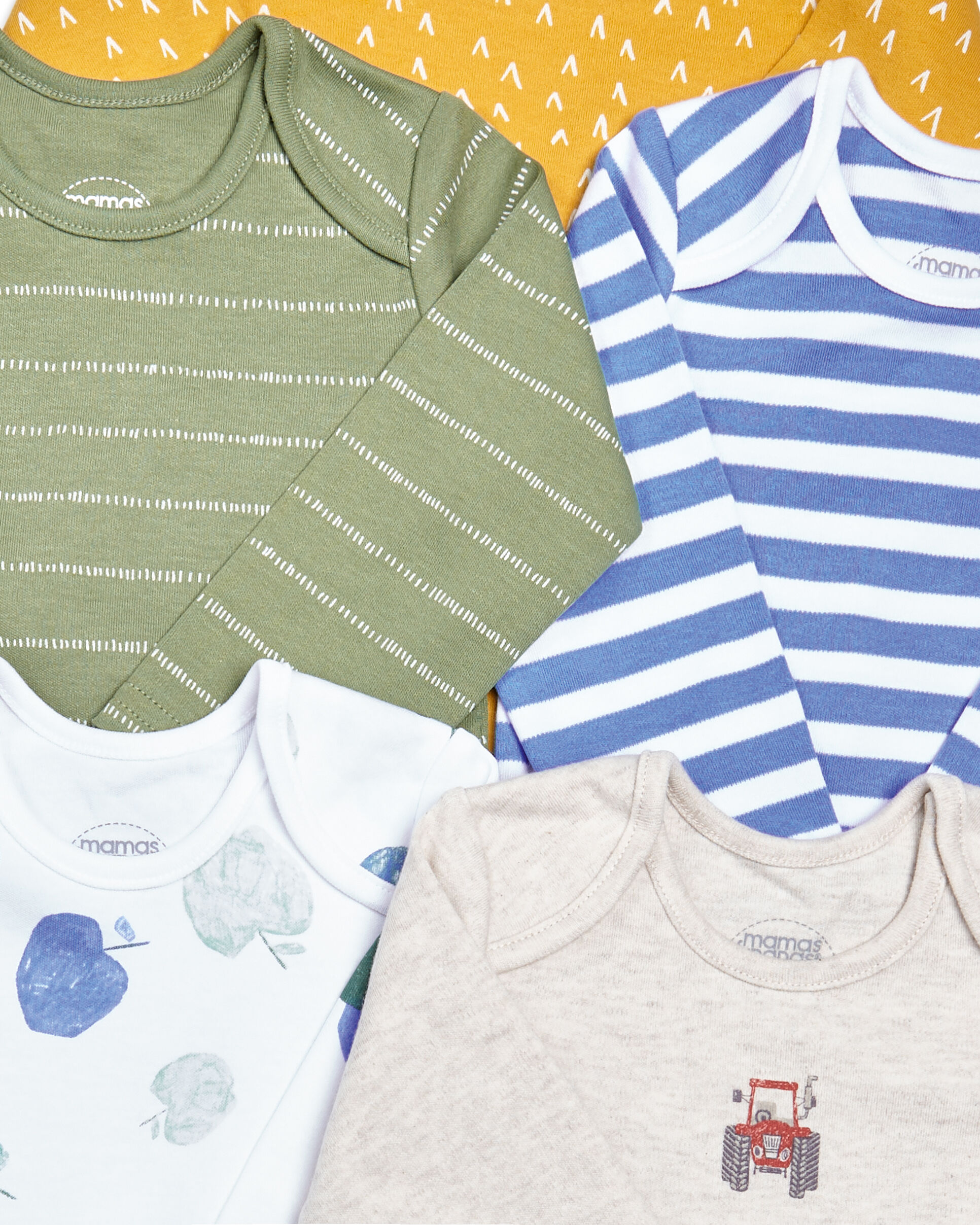 Mixed Long Sleeve Jersey Bodysuits - 5 Pack image number 2