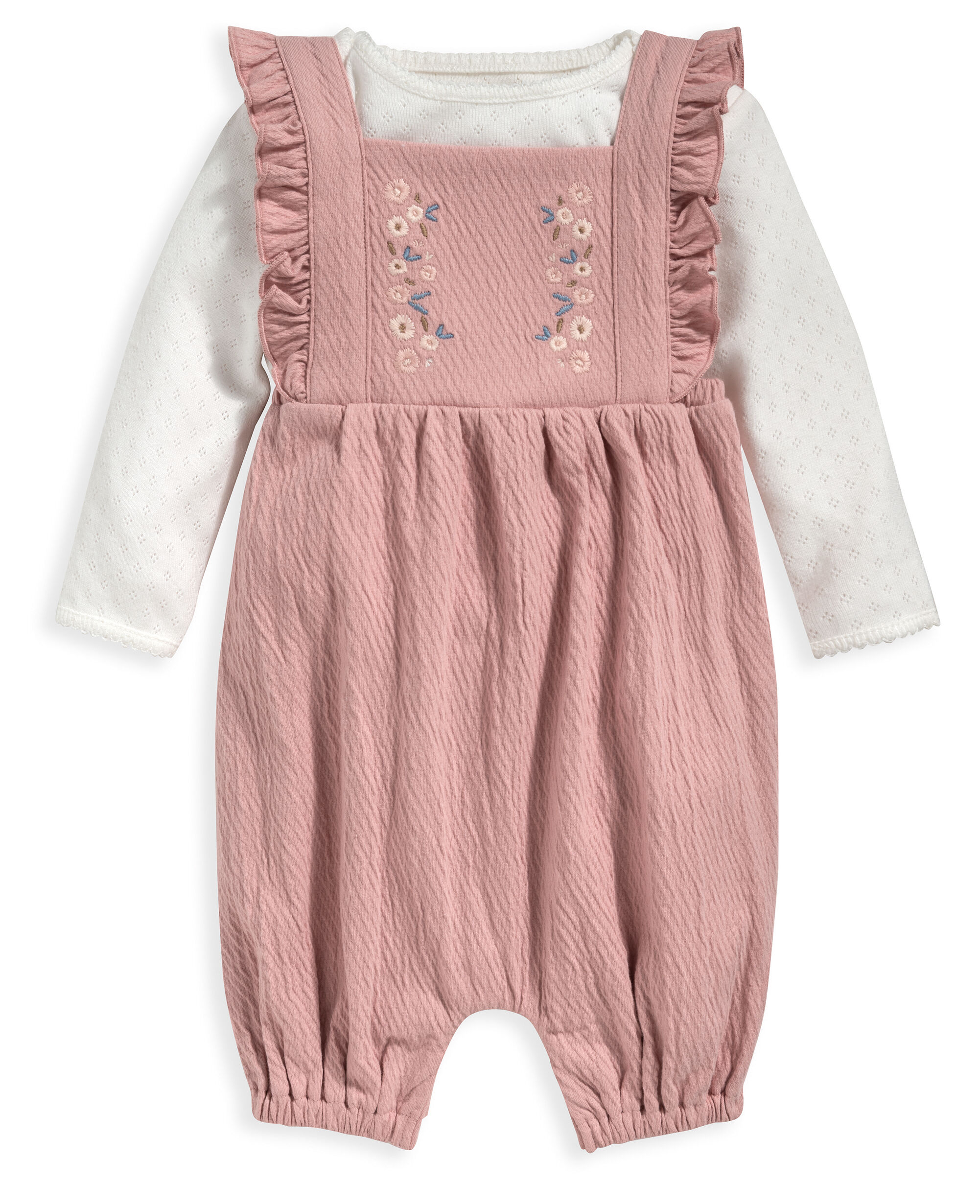 Pink Bodysuit & Dungarees - Set Of 2 image number 1