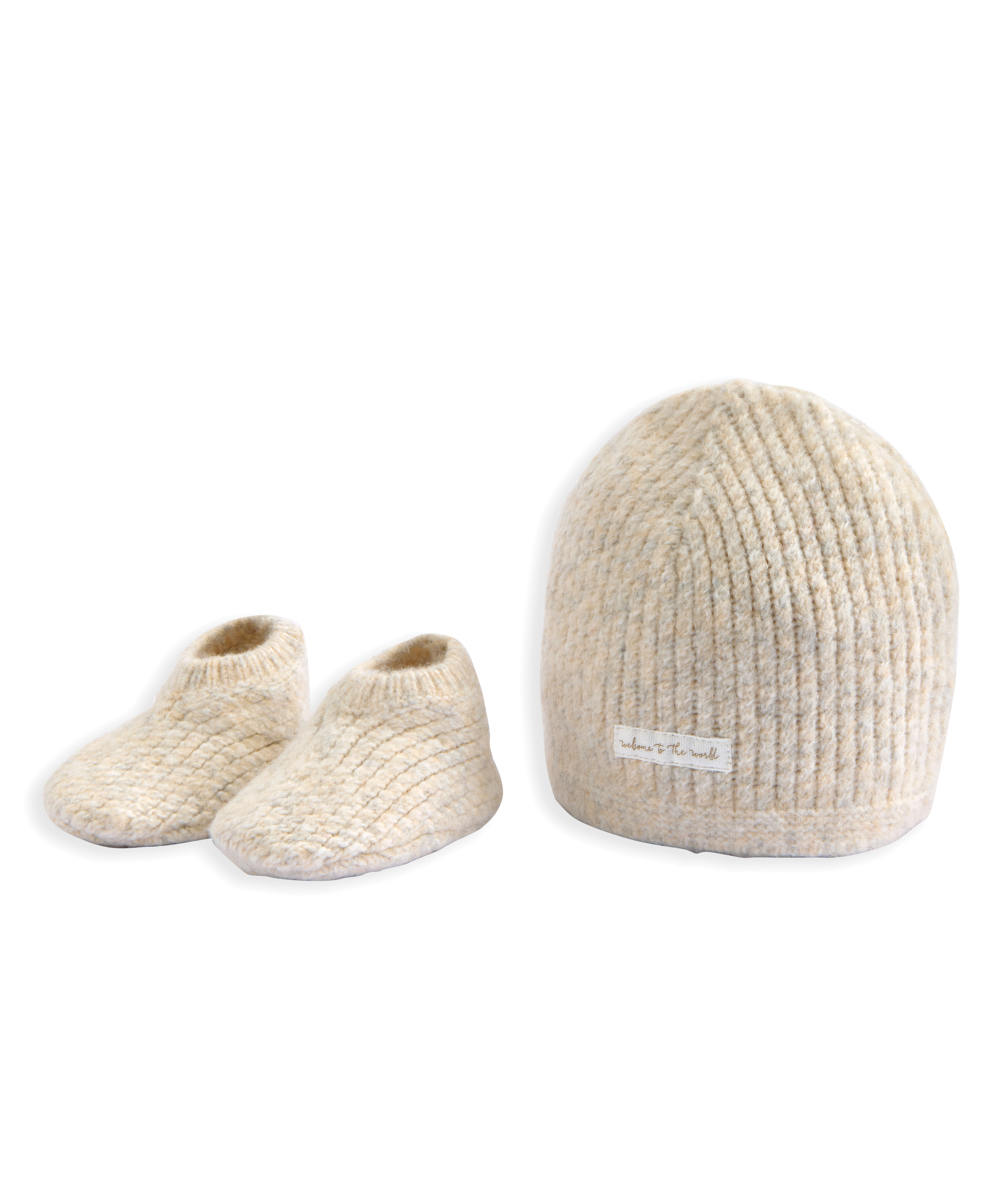 Waffle Knit Hat & Booties Set (2 Pieces) - Oatmeal image number 2