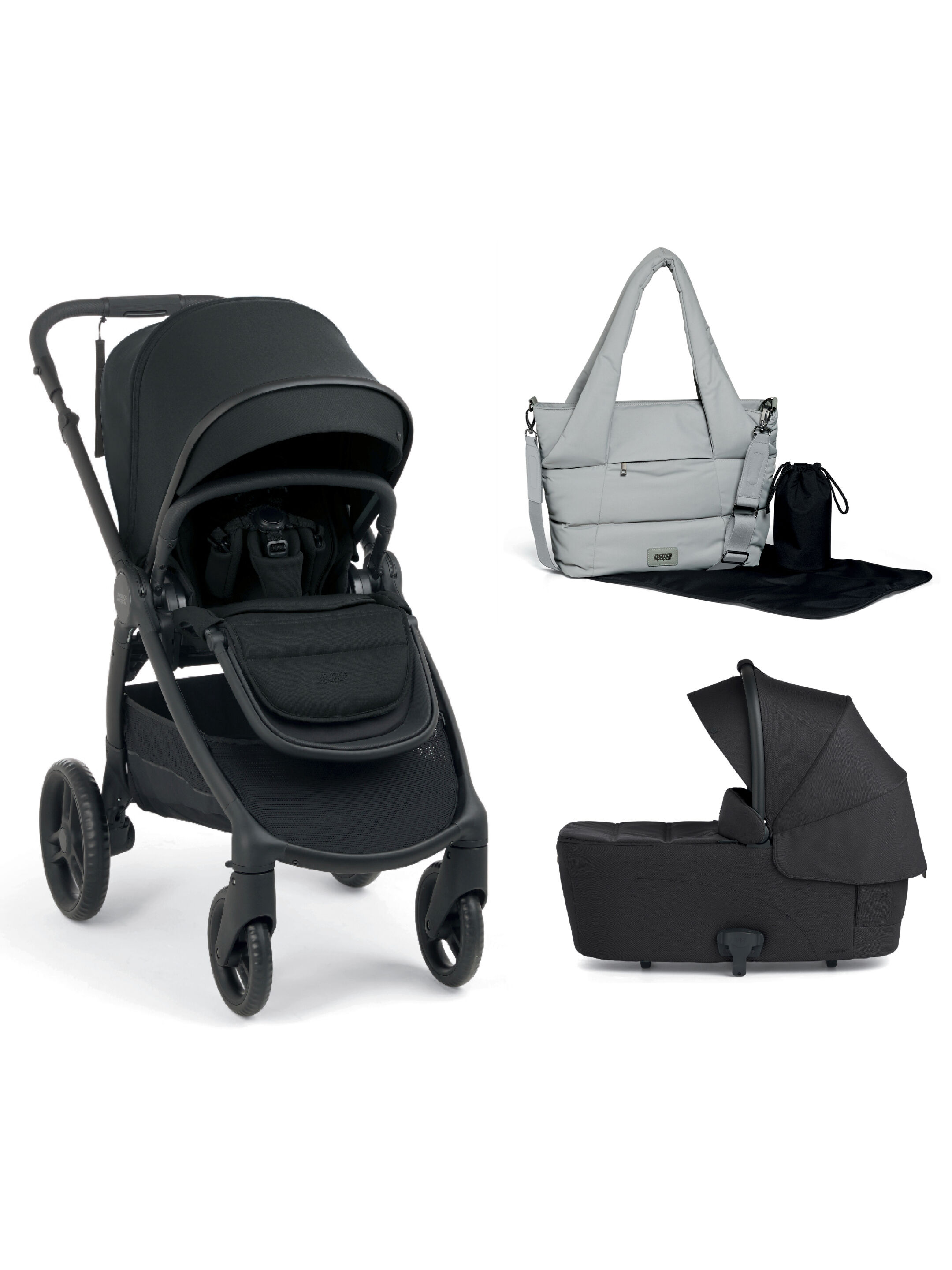 Ocarro 2 Pushchair and Carrycot Bundle with Totebag (3Pieces) - Eclipse image number 1