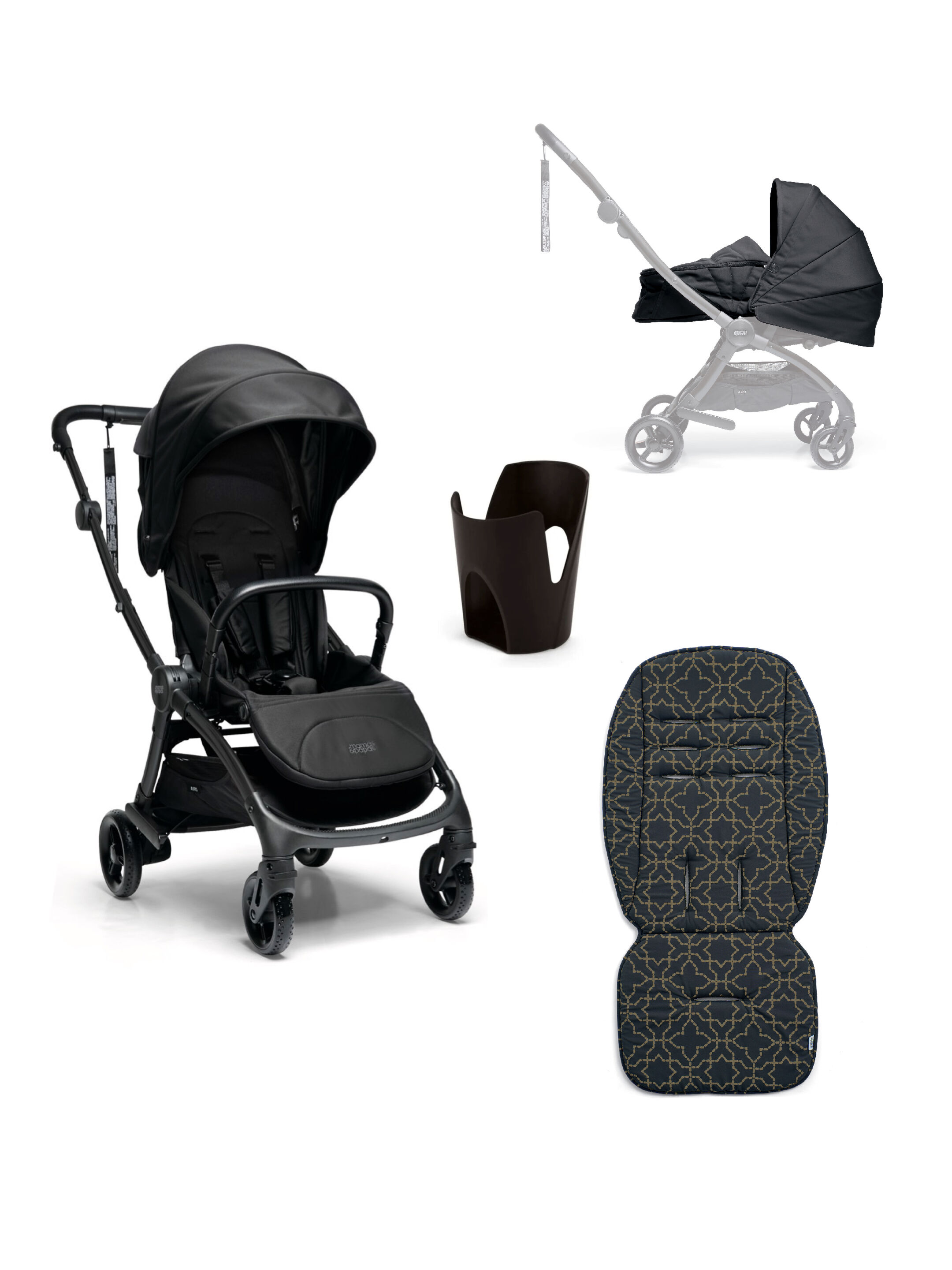 Airo 4 Piece Essentials Bundle - Rose Gold Frame with Black Newborn Pack 