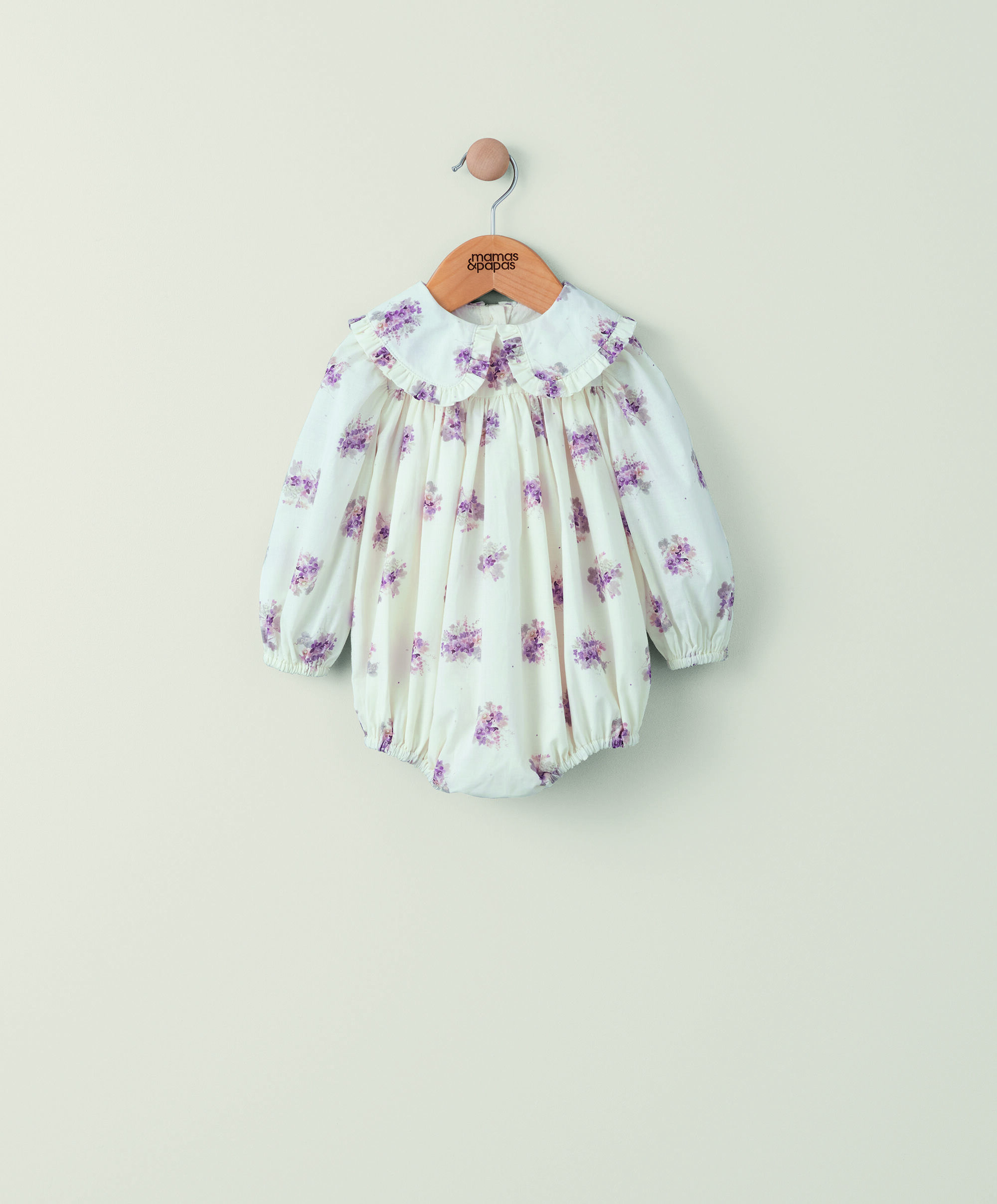 Floral Print Collar Romper image number 1