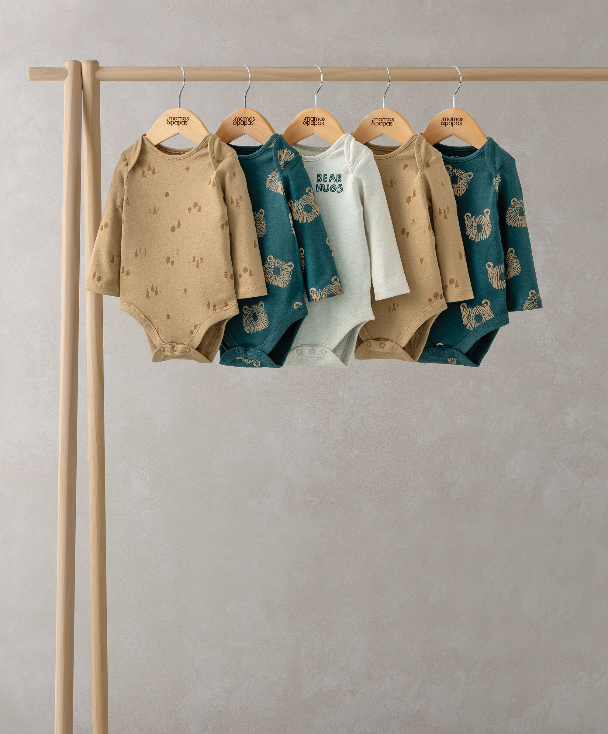 Bear Long Sleeve Bodysuits (Pack of 5) image number 1