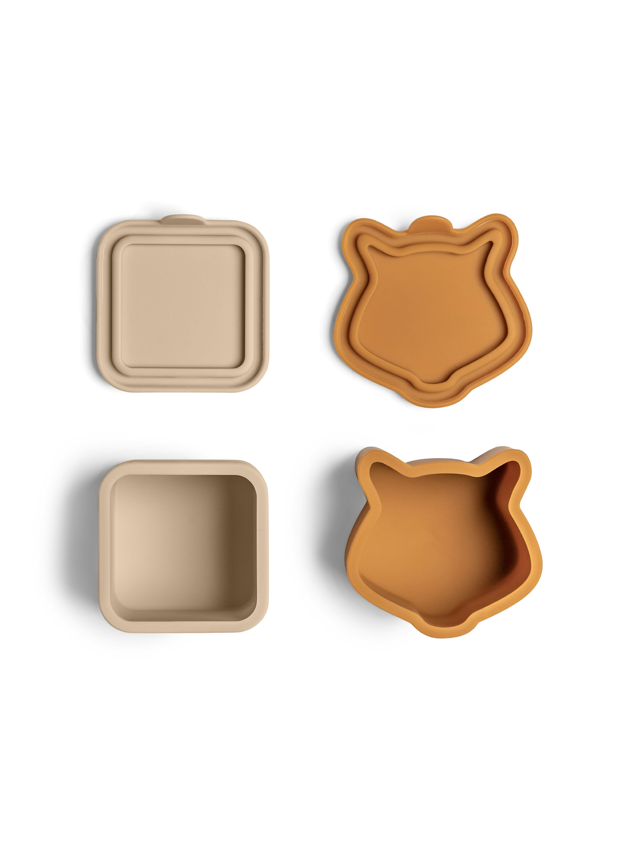 Citron Silicone Lunchbox Organizers Set of 4 Beige/Plum/Caramel image number 6