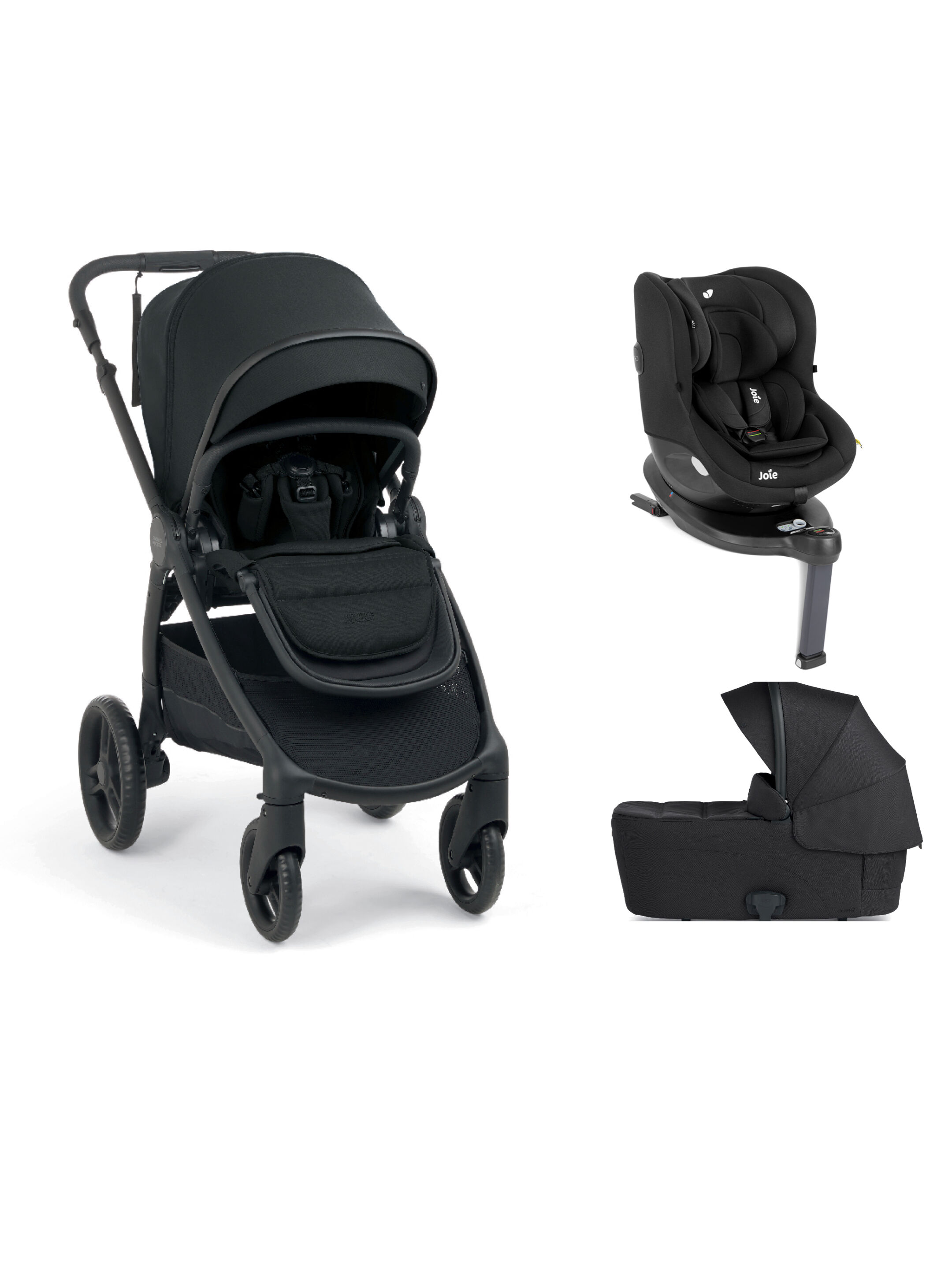 Ocarro 2 Pushchair and Carrycot Bundle with Joie i-Spin 360 Car Seat (3 Pieces) - Eclipse image number 1