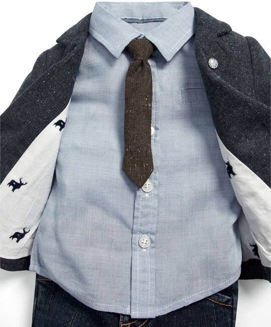 Occasion Tweed Blazer, Shirt, Tie & Jeans Set image number 2