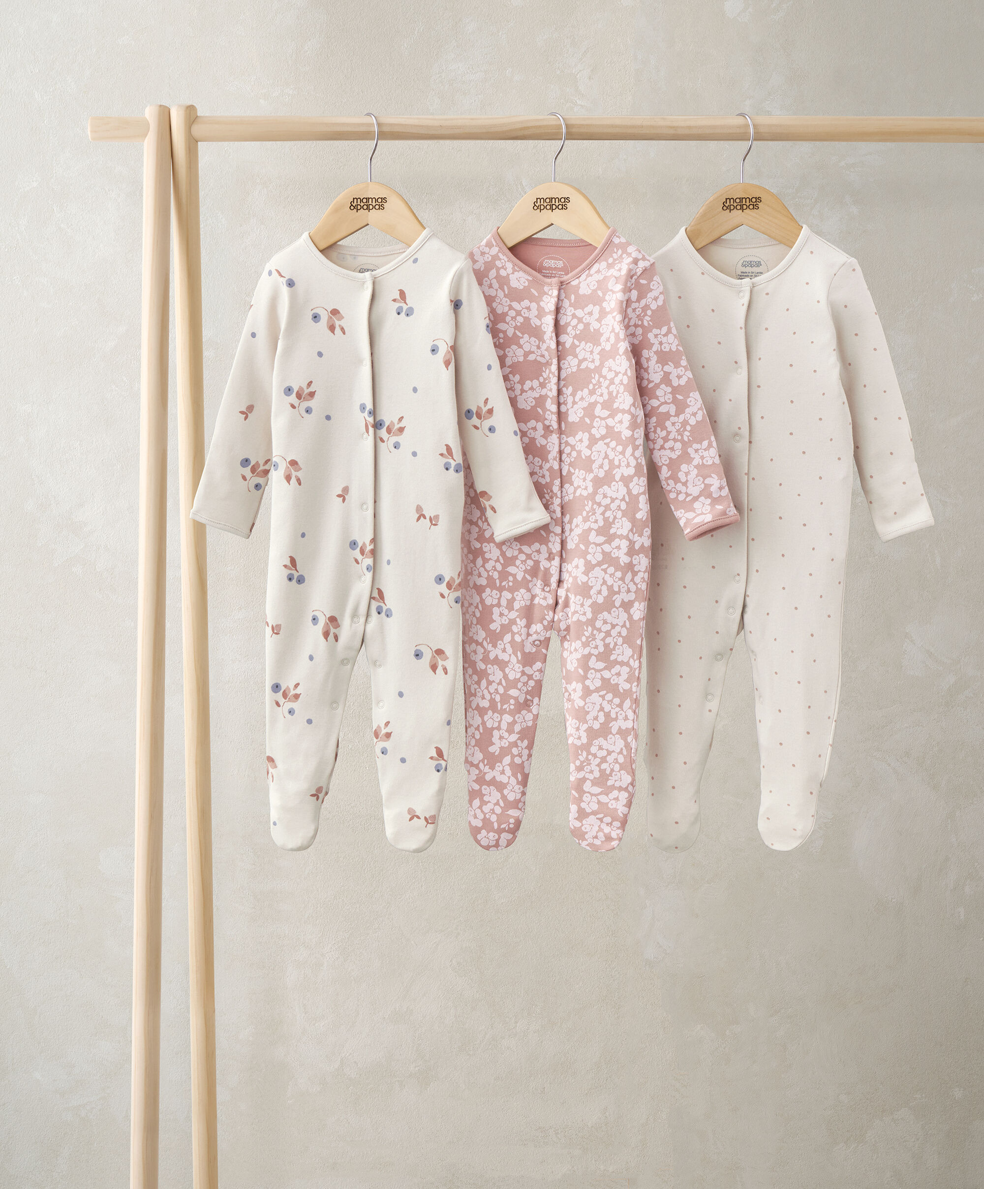Berries Print Sleepsuits (Set of 3) image number 1