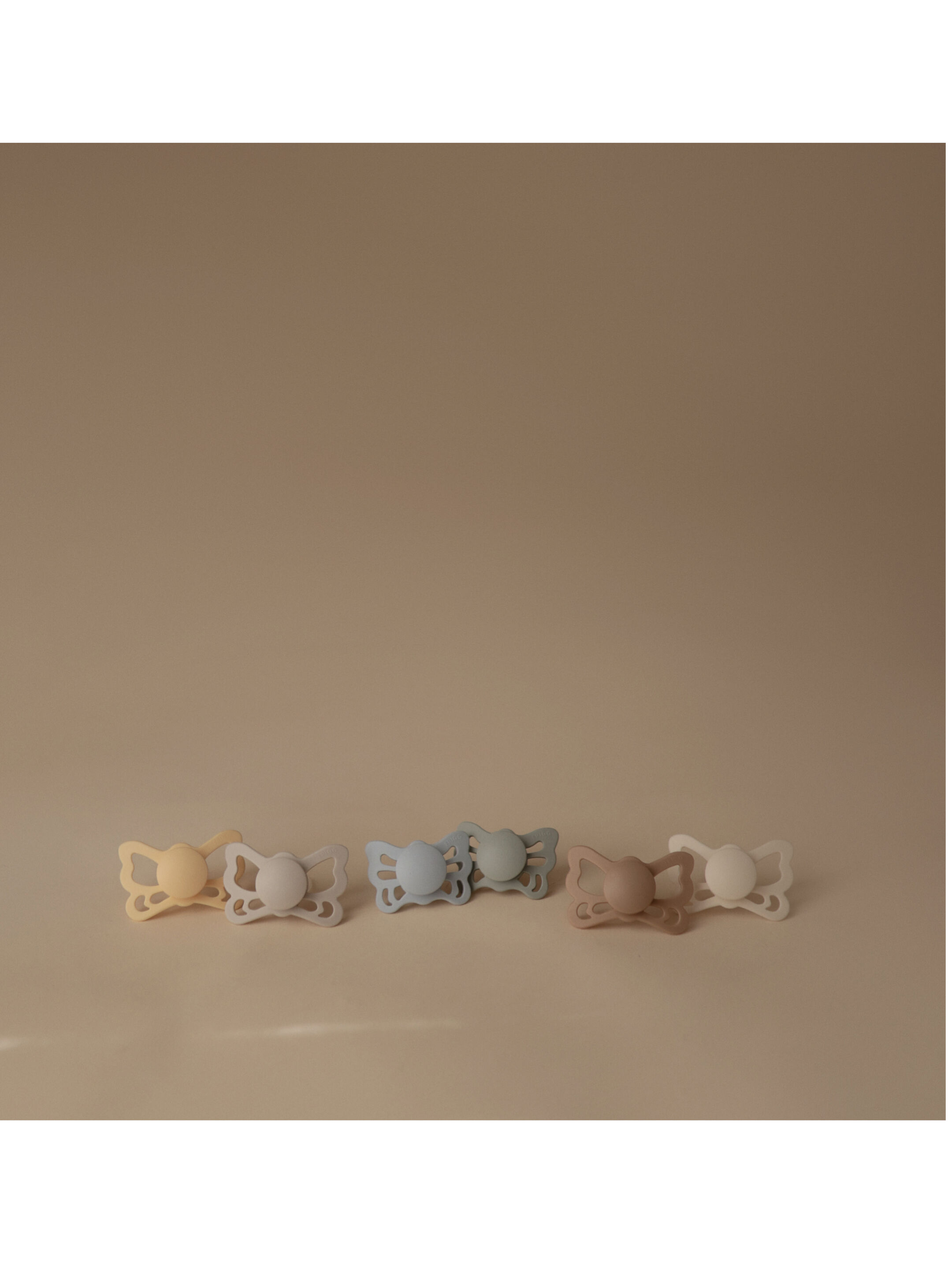 FRIGG Butterfly Anatomical Silicone Baby Pacifier 0-6M 2-Pack Cream/Blush - Size 1 image number 2