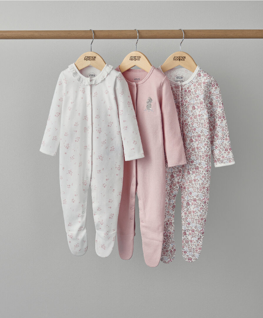 3 Pack Oh Darling Girl Sleepsuits