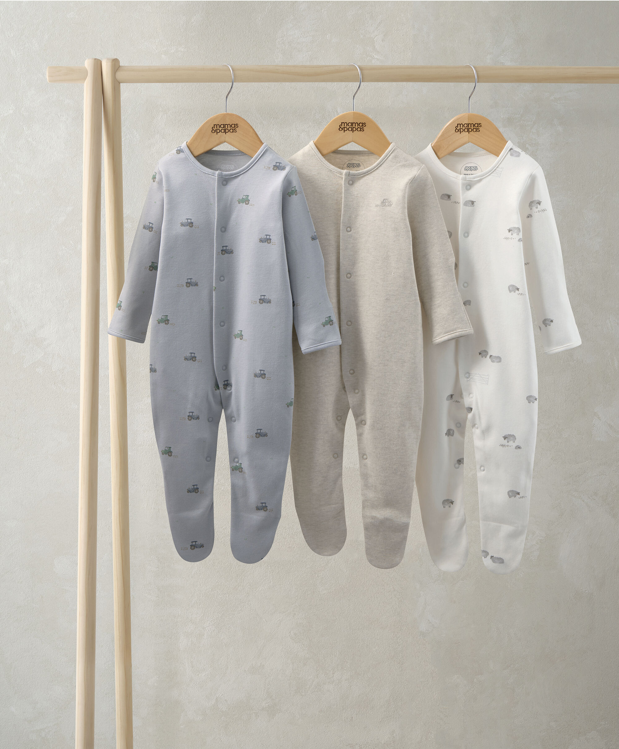 Farmyard Sleepsuits (Pack of 3)
