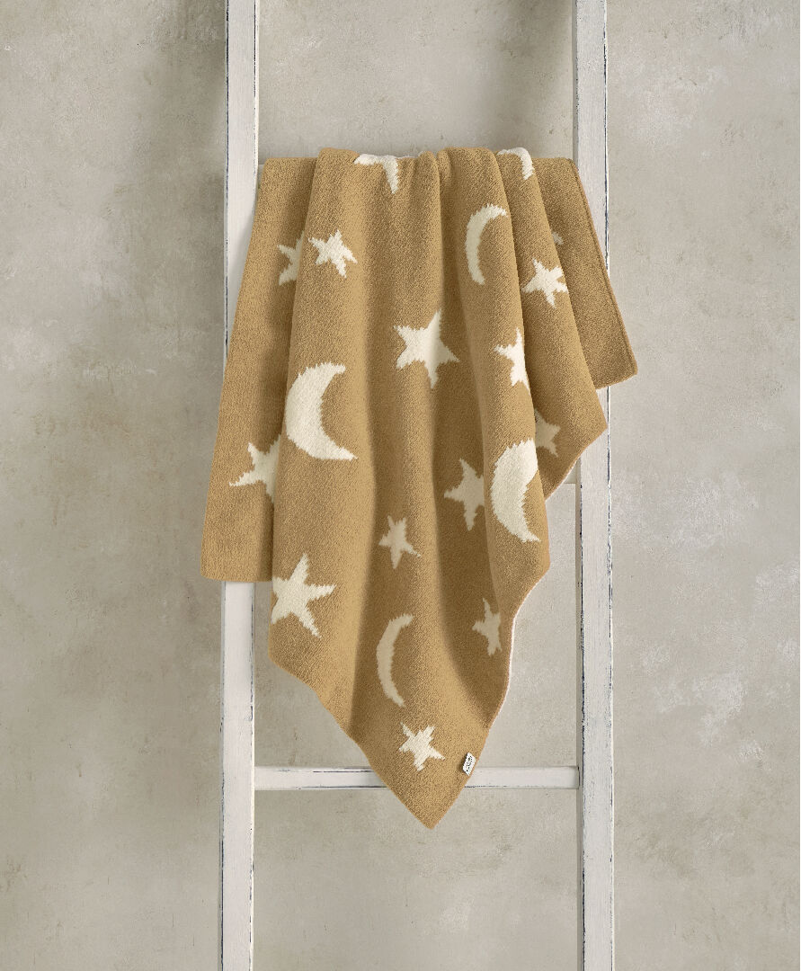 Chenille Blanket - Mustard Moon/Star image number 2