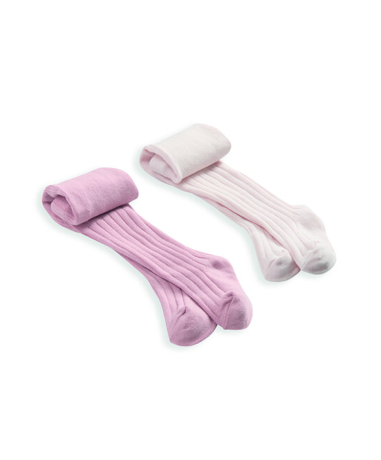 2 pack Pink Cable Knit Tights image number 2
