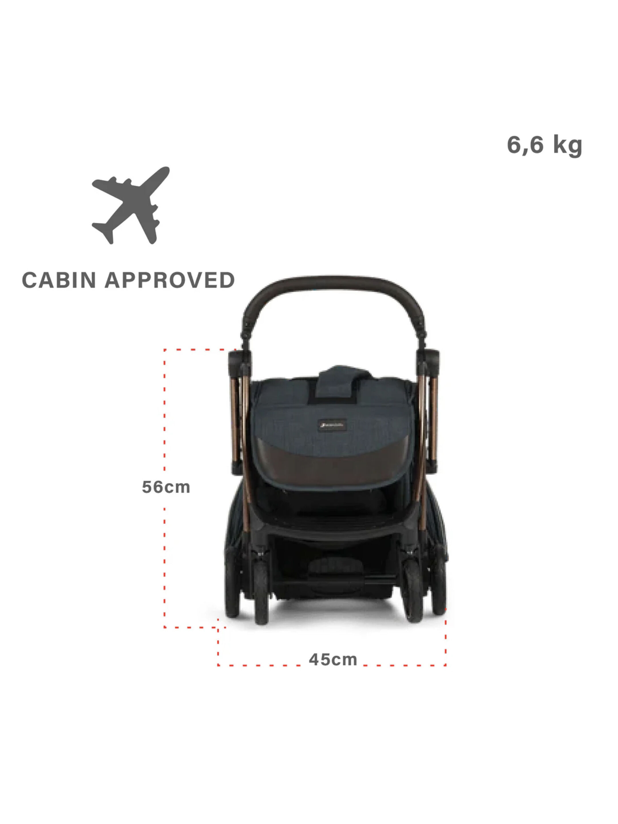 Leclerc Influencer Air Stroller with Bumper Bar, Sun Canopy and Footrest - Denim Blue image number 3