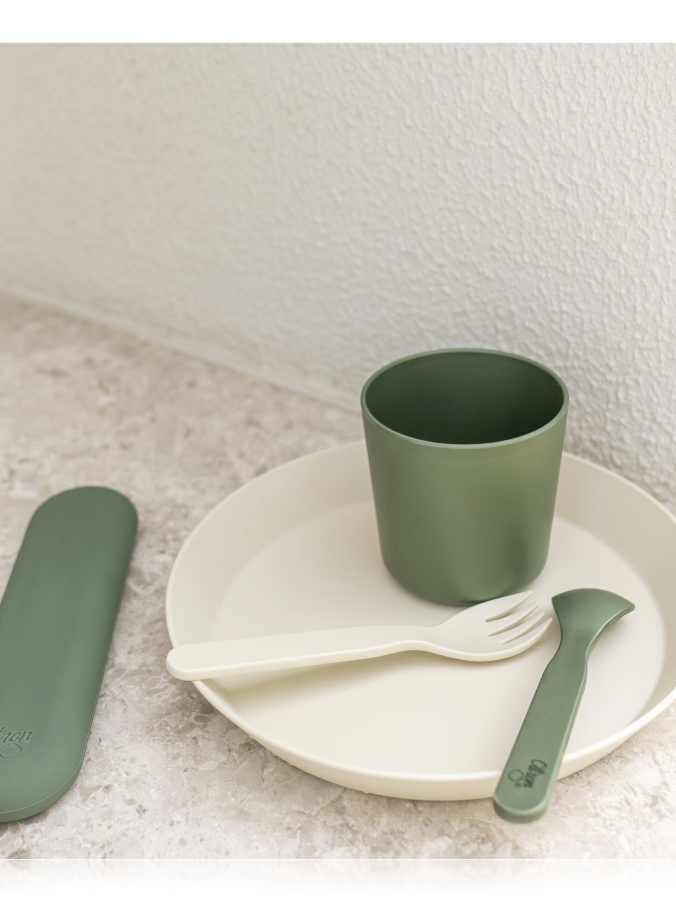 Citron Bio Based Cup Set of 4 - Green/Cream image number 3