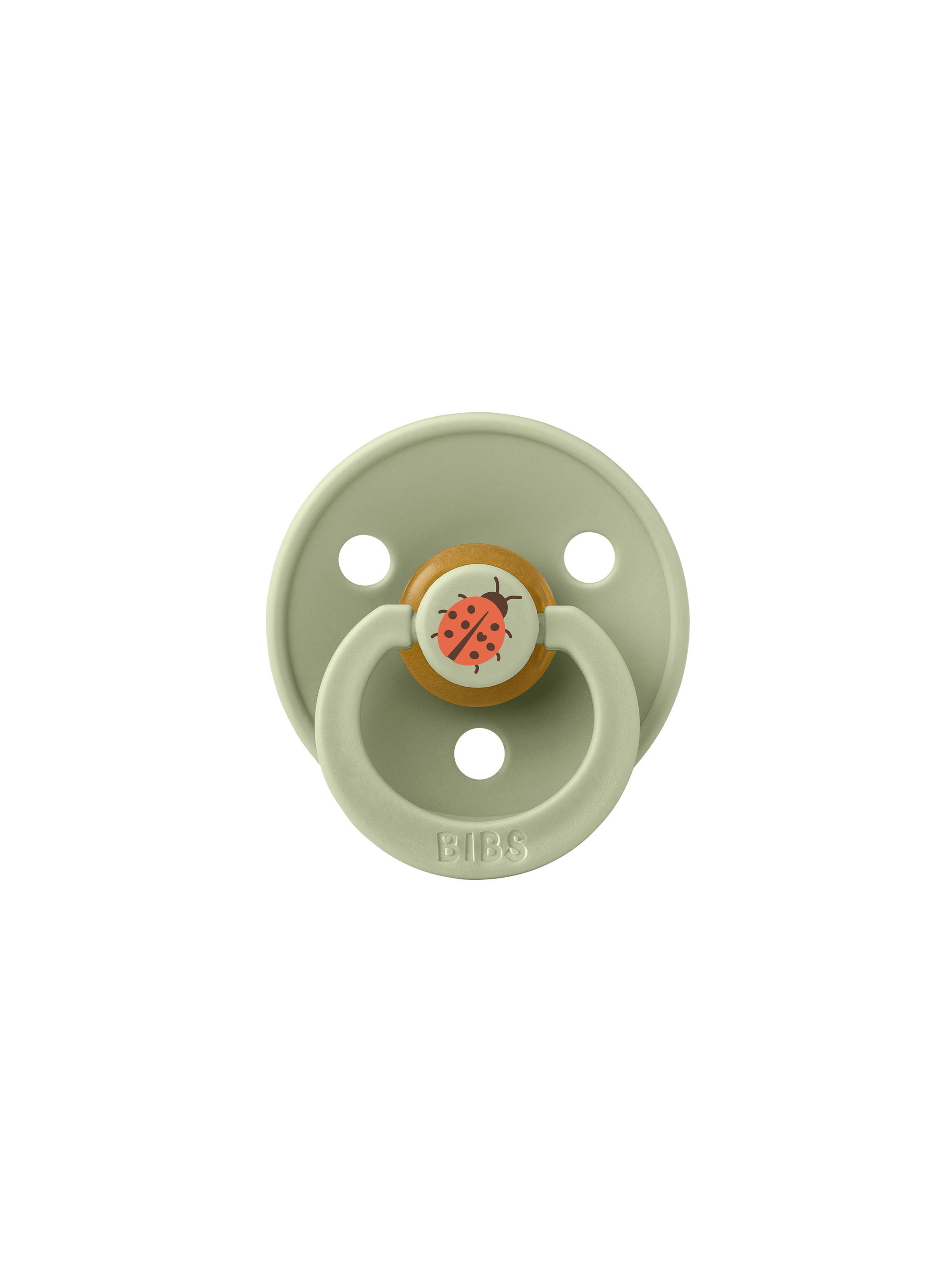 BIBS Pacifier Studio Colour 2 PACK Ladybug Latex Size 2 Sage Mix image number 1