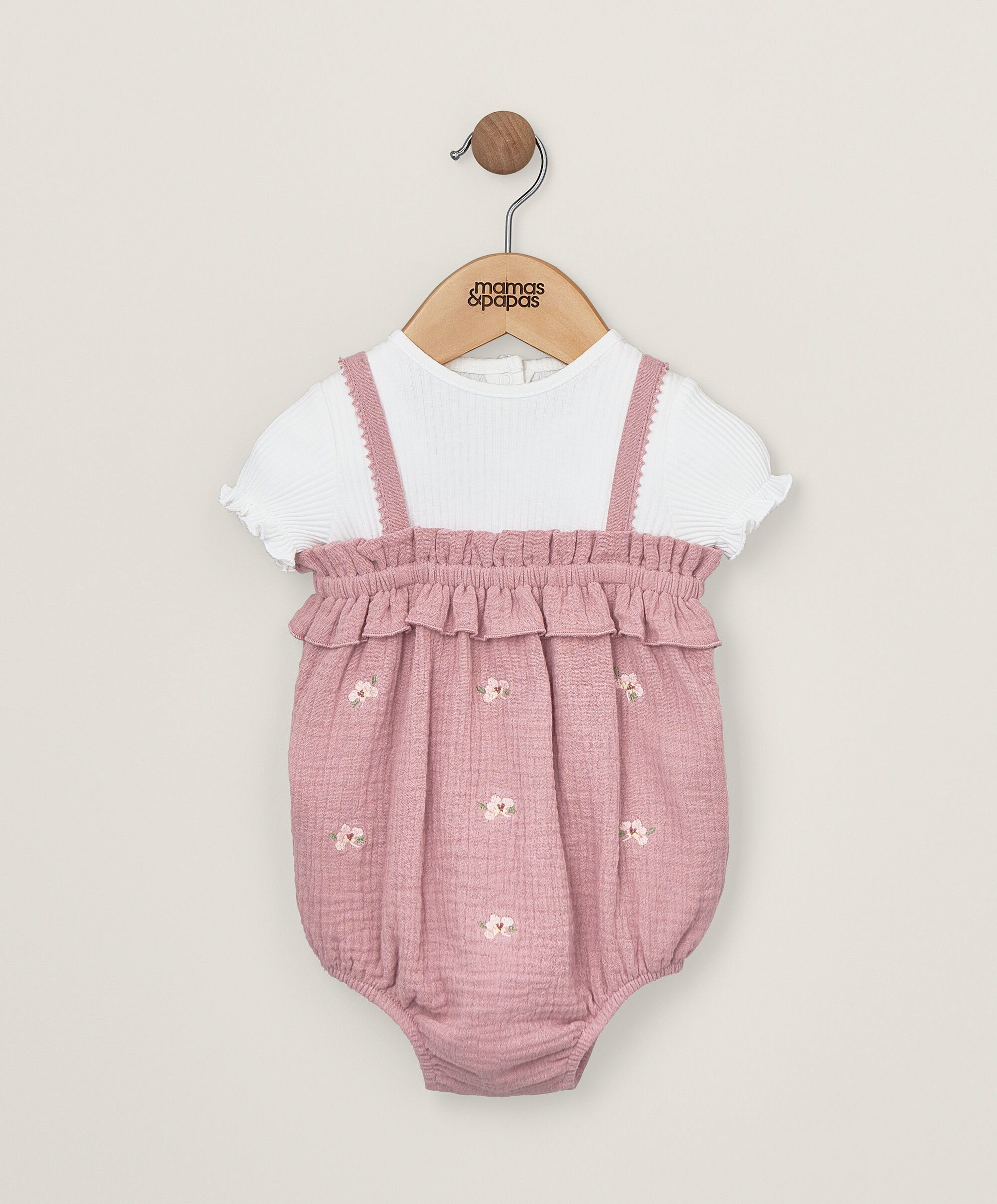 2 Piece Bodysuit & Overall Shortie Romper image number 1
