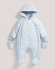 Quilted Pramsuit Blue- 0-3 image number 2