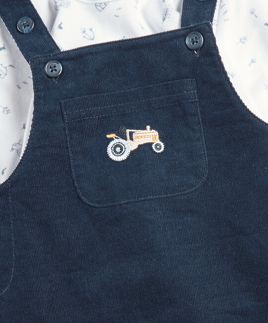 2 Piece Cord Dungaree and Tee Set image number 6