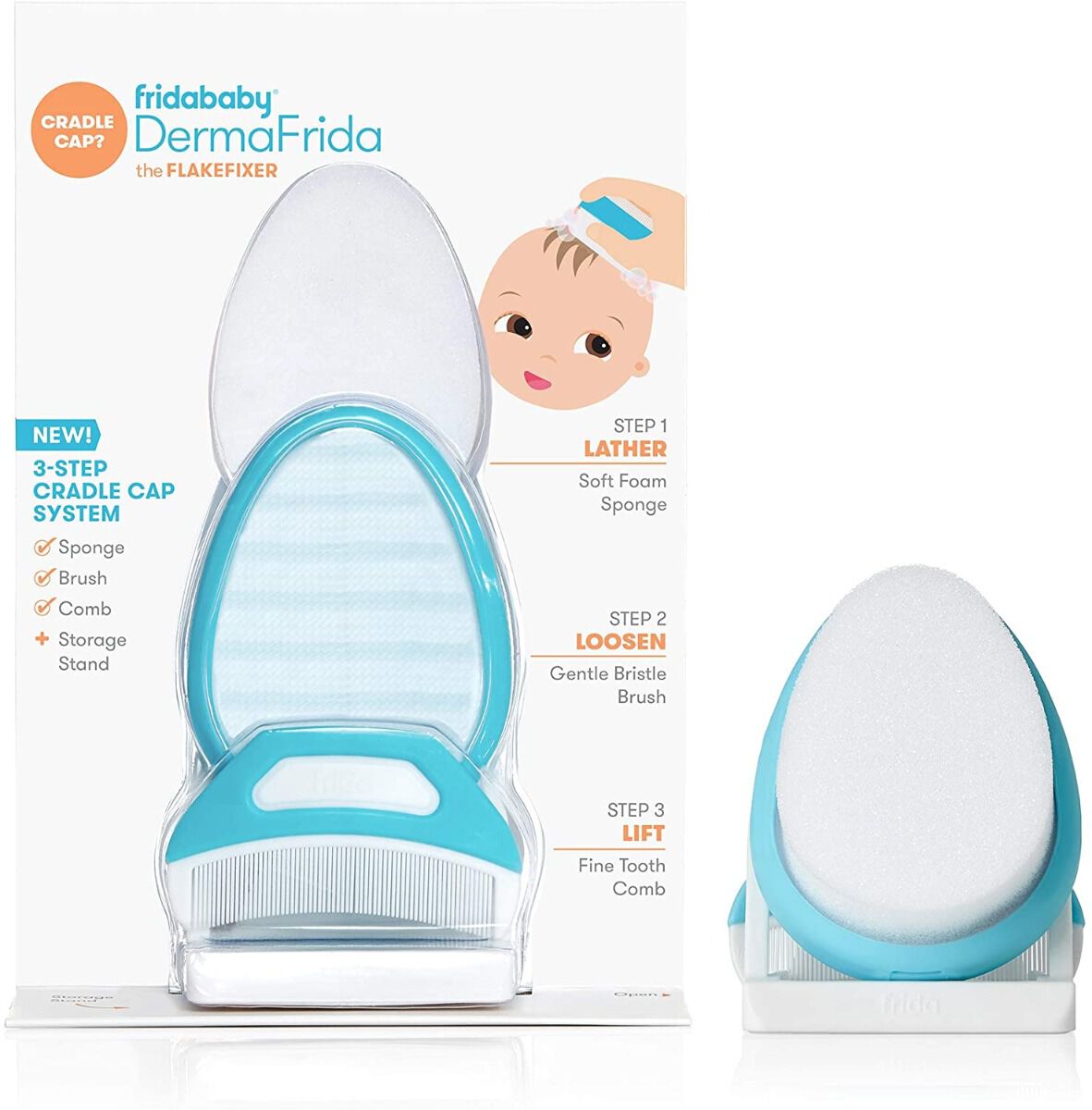 Dermafrida The Flakefixer - Sponge/Brush & Comb Set