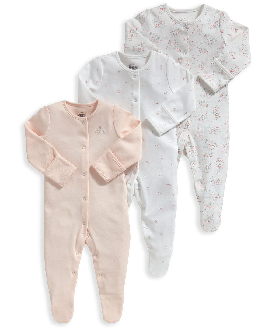 Floral Sleepsuits 3 Pack image number 1