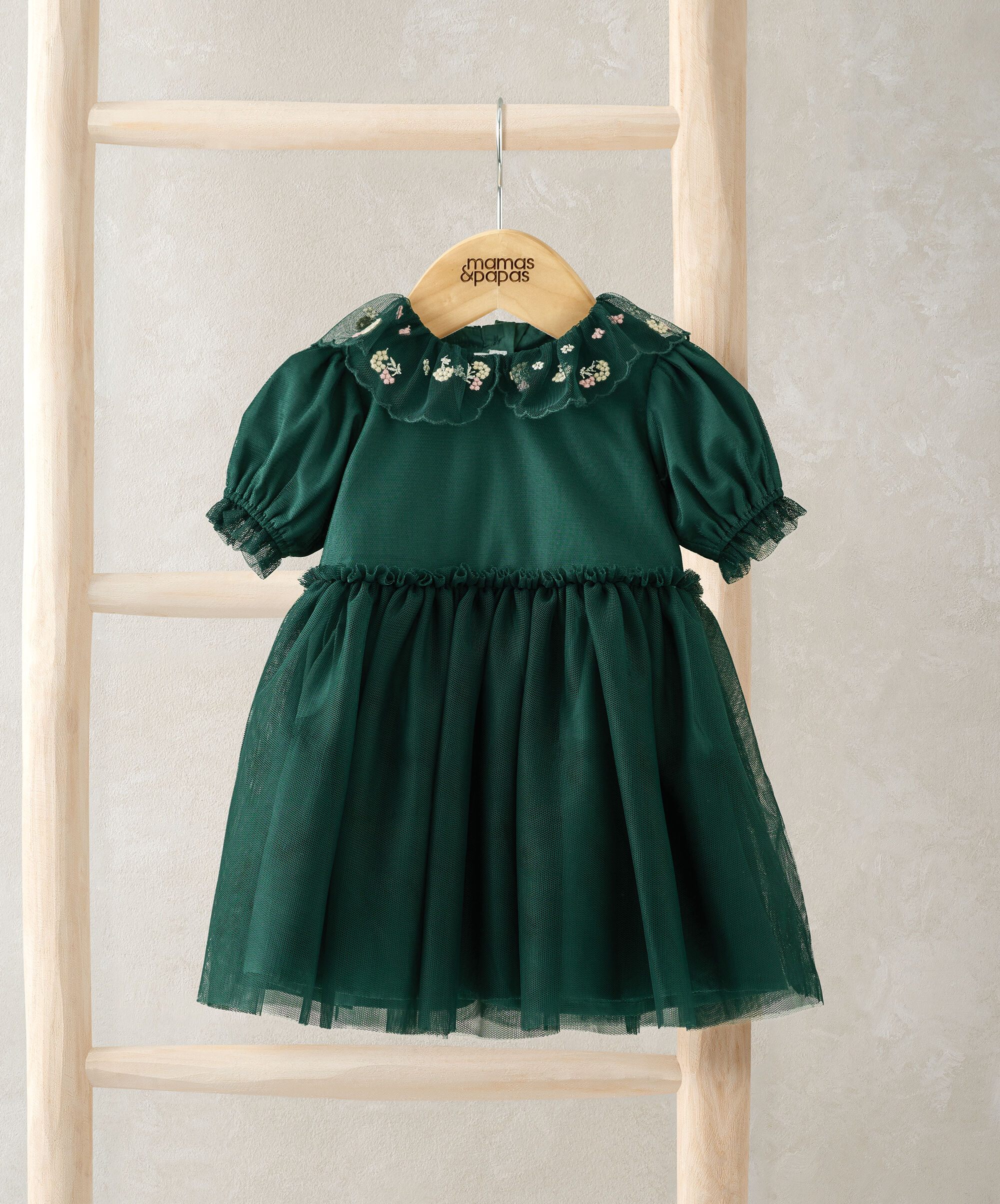 Deep Green Mesh Tulle Dress image number 1