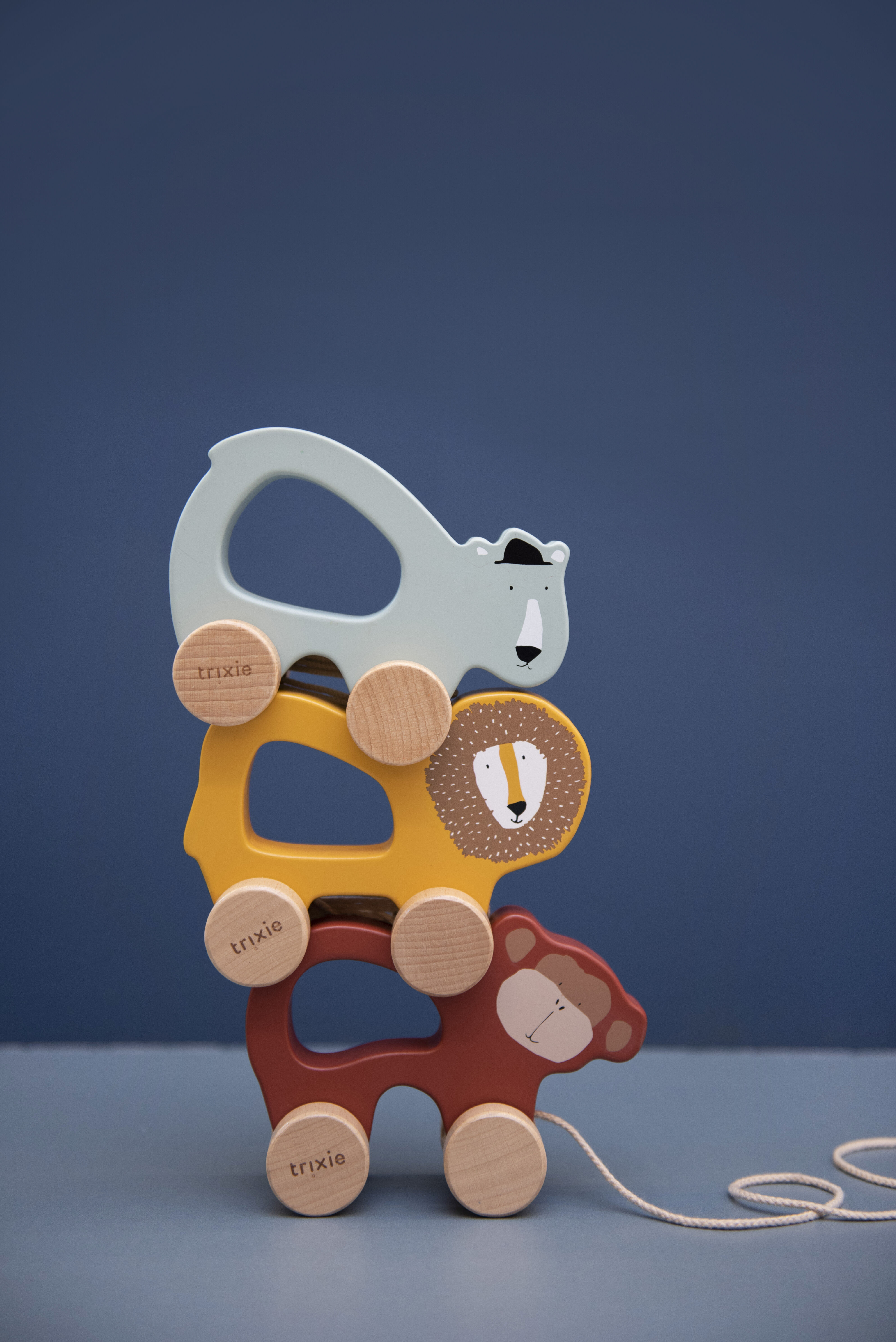 Trixie Wooden pull along toy Mr. Lion - Yellow image number 2