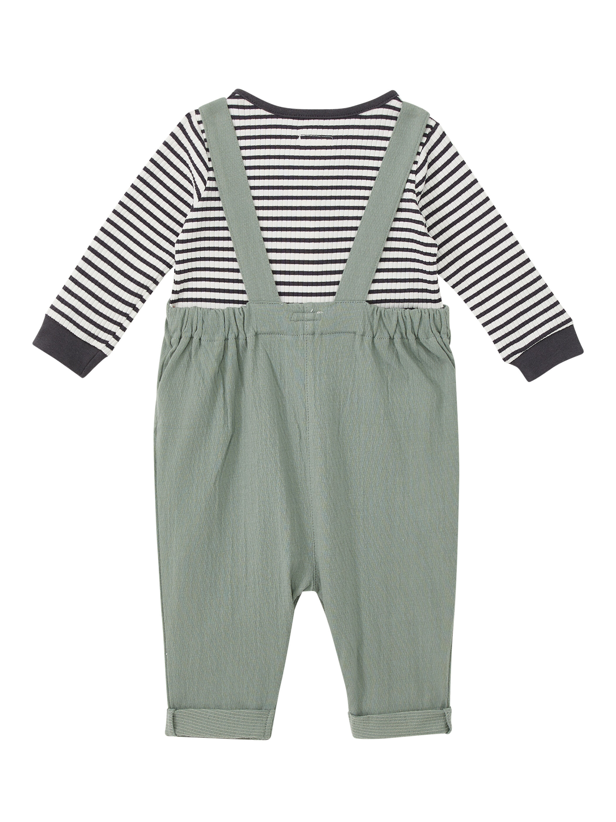 Stripe Ribbed Romper image number 2