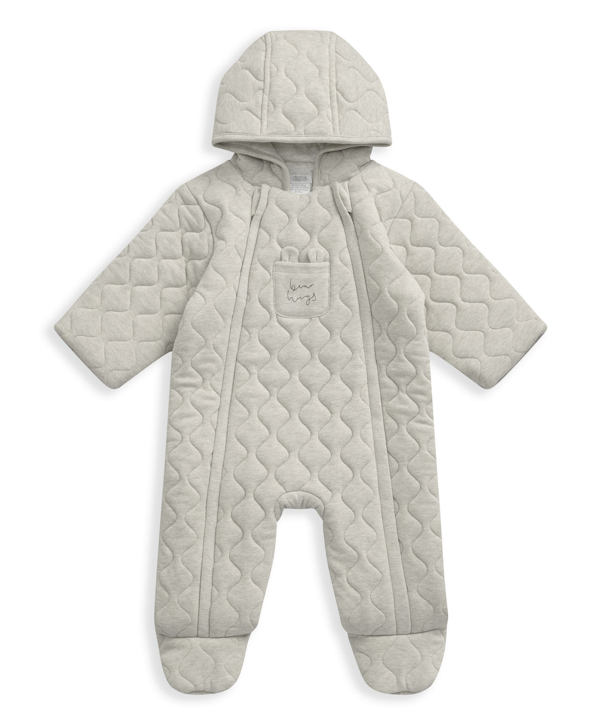 Quilted Bear Jersey Pramsuit image number 3