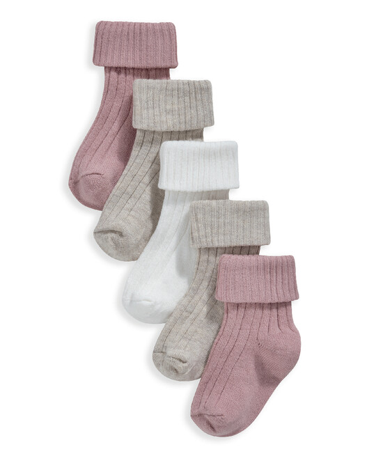Ribbed Pink Socks Pink Multipack - Set Of 5 image number 1