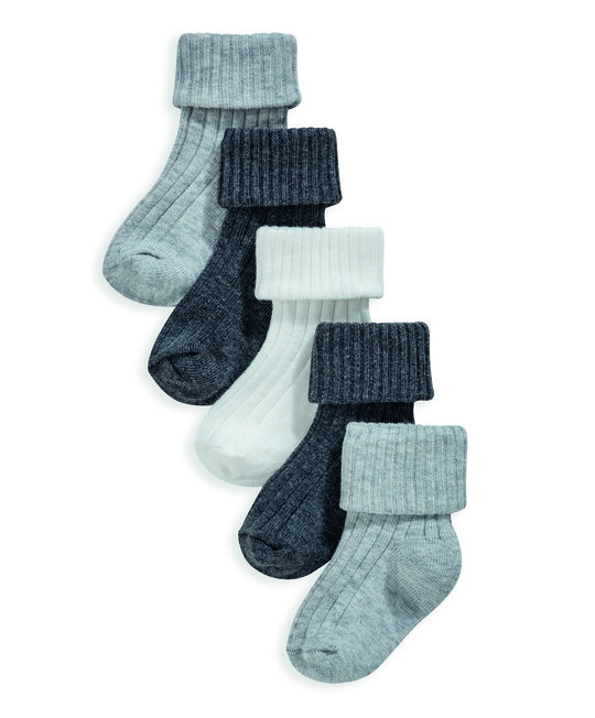 5 Pack Ribbed Socks Grey image number 2