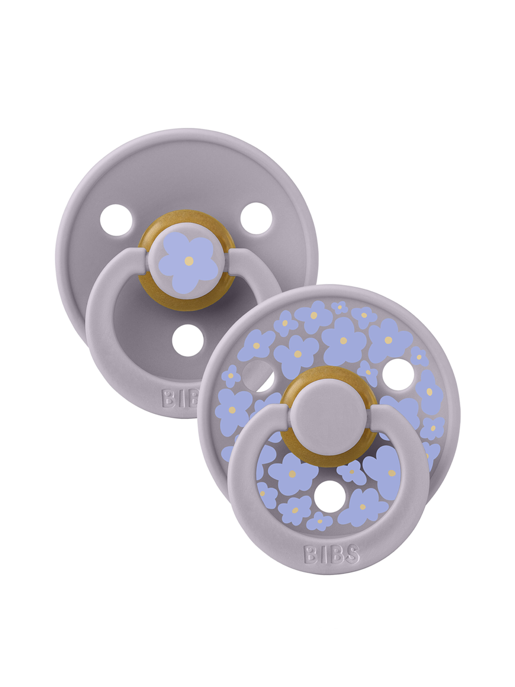 Bibs 2 Pack Colour Daisy Latex S1 - Fossil Grey Mix (0+ months) image number 1