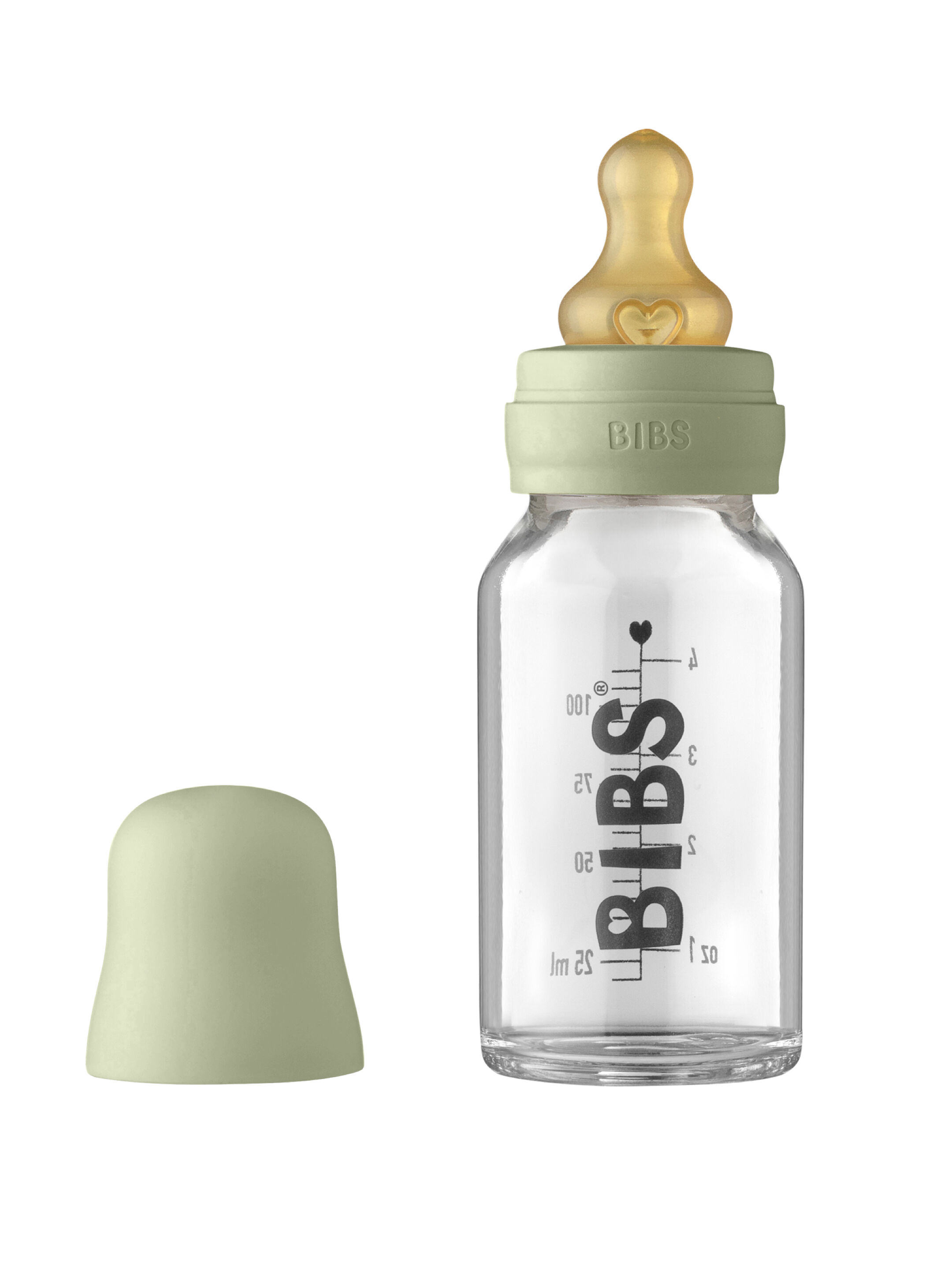 Bibs Baby Glass Bottle - Sage (110 ml) image number 1