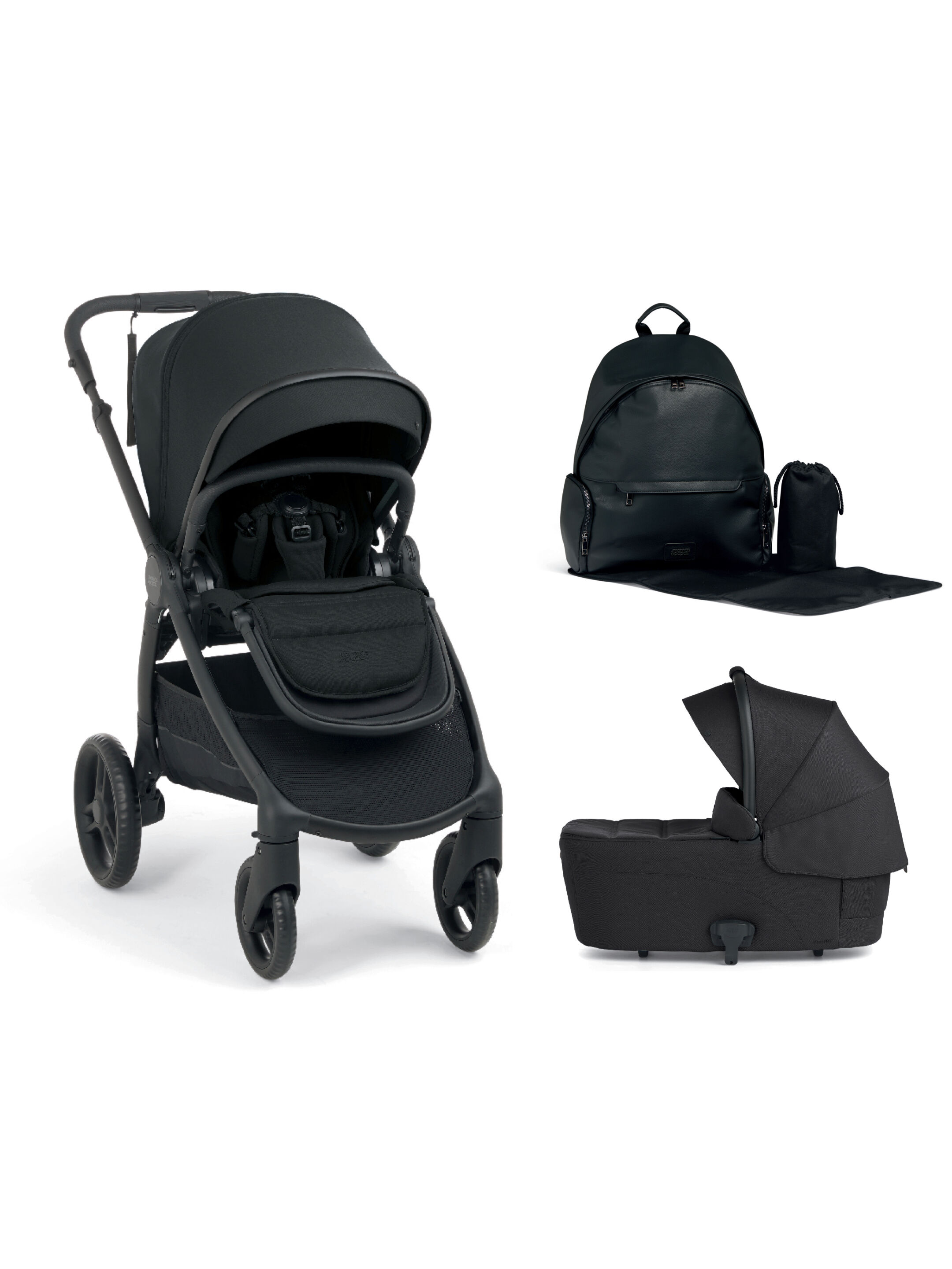 Ocarro 2 Pushchair and Carrycot Bundle with Changing Backpack (3Pieces) - Eclipse image number 1