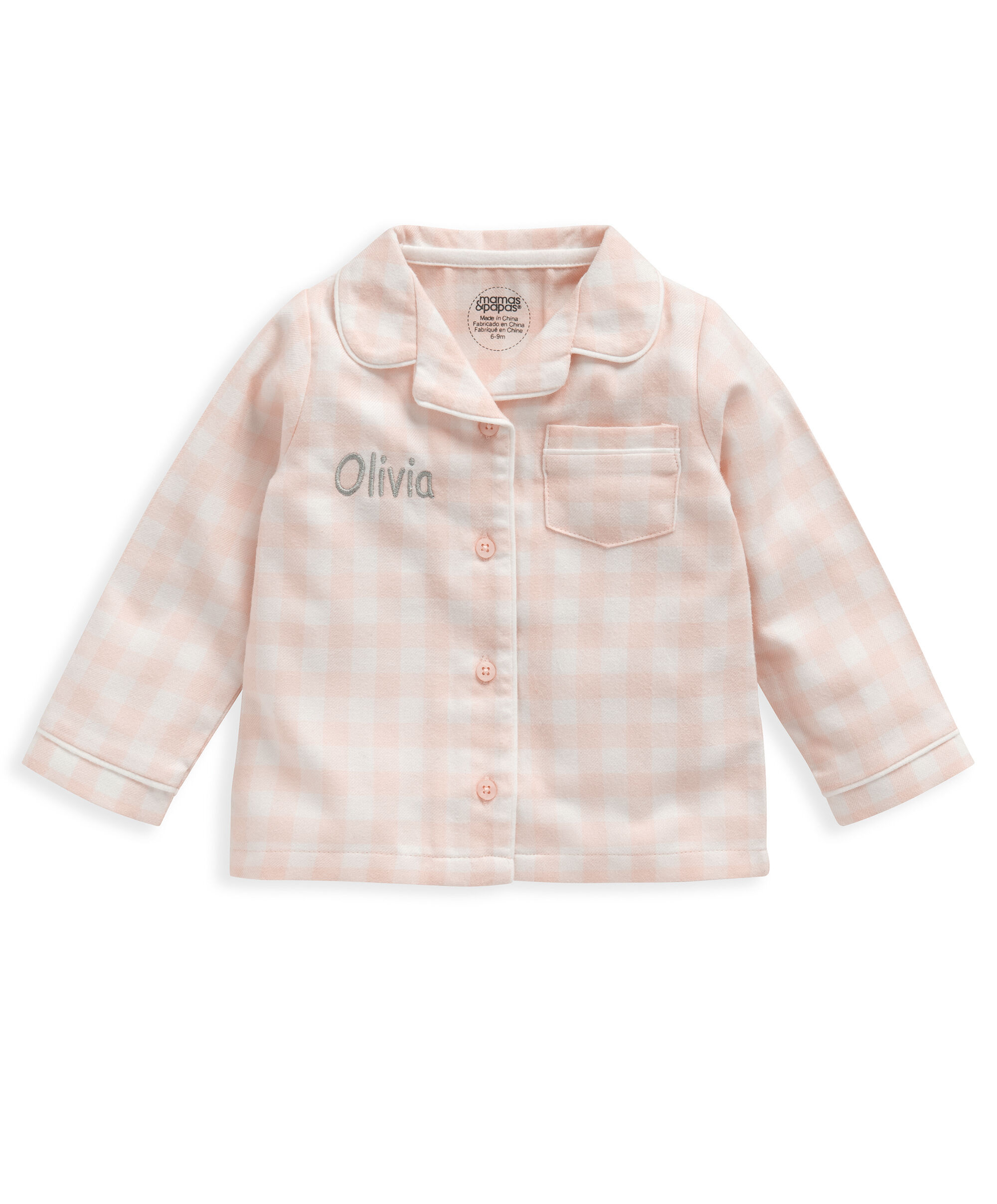 Pink Gingham Woven Pyjamas image number 14