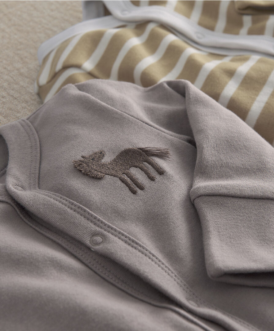 3Pk Hobby Horse Sleepsuits image number 4