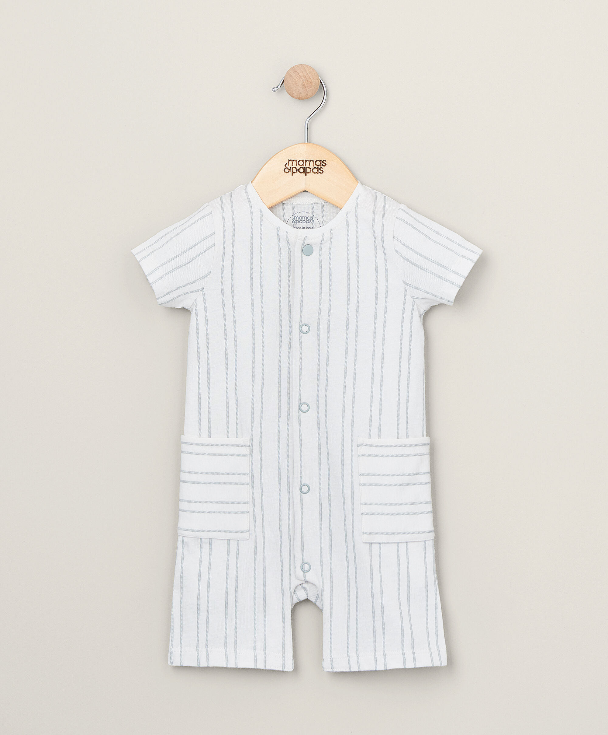 Striped Pocket Romper image number 1