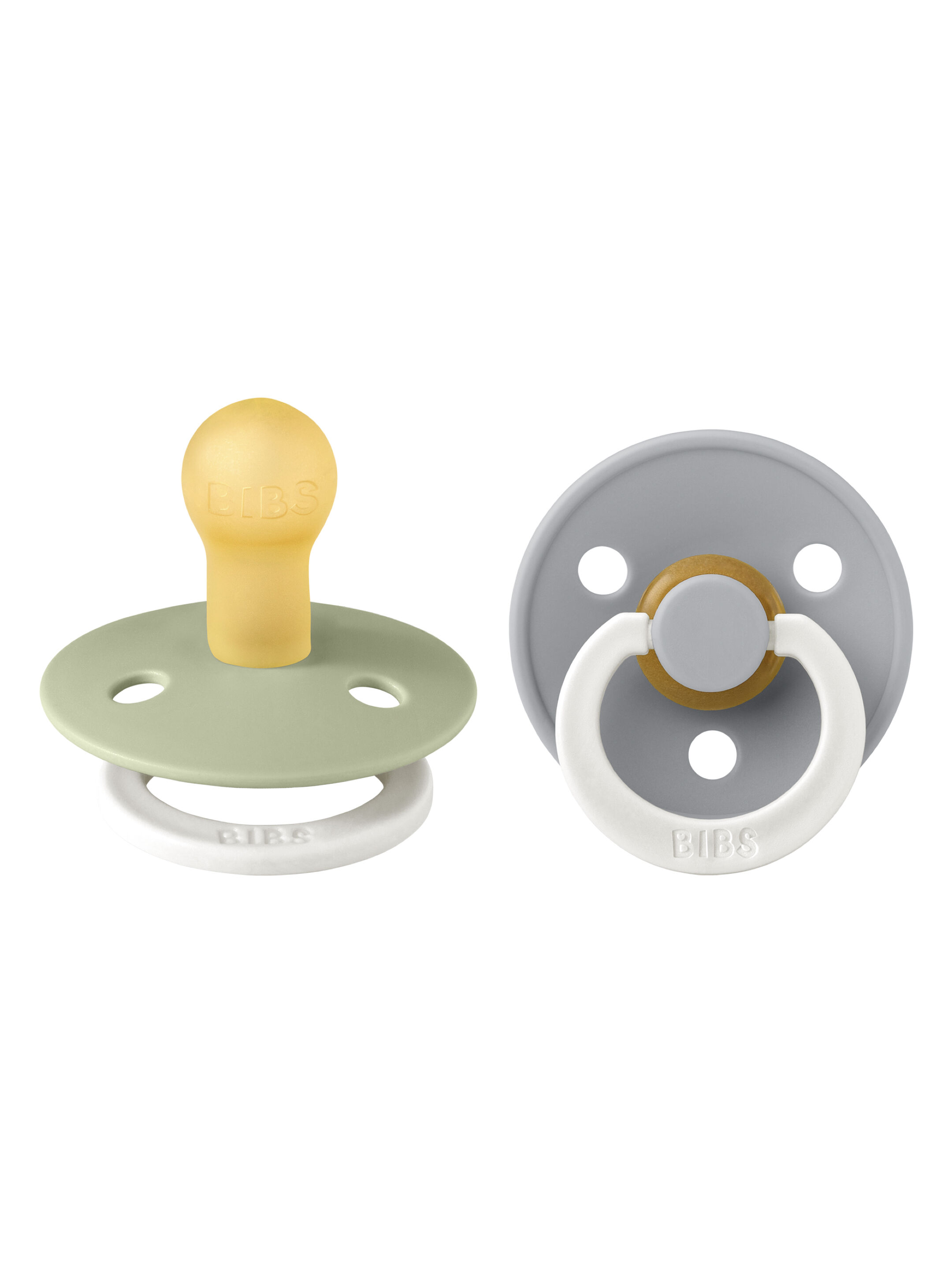 Bibs Colour Pacifier 2 Pack Latex S1 - Sage Glow / Cloud Glow image number 1